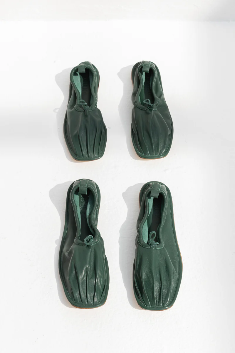 Hereu Puntera Pleated-toe Pump - Dark Green - Image 3