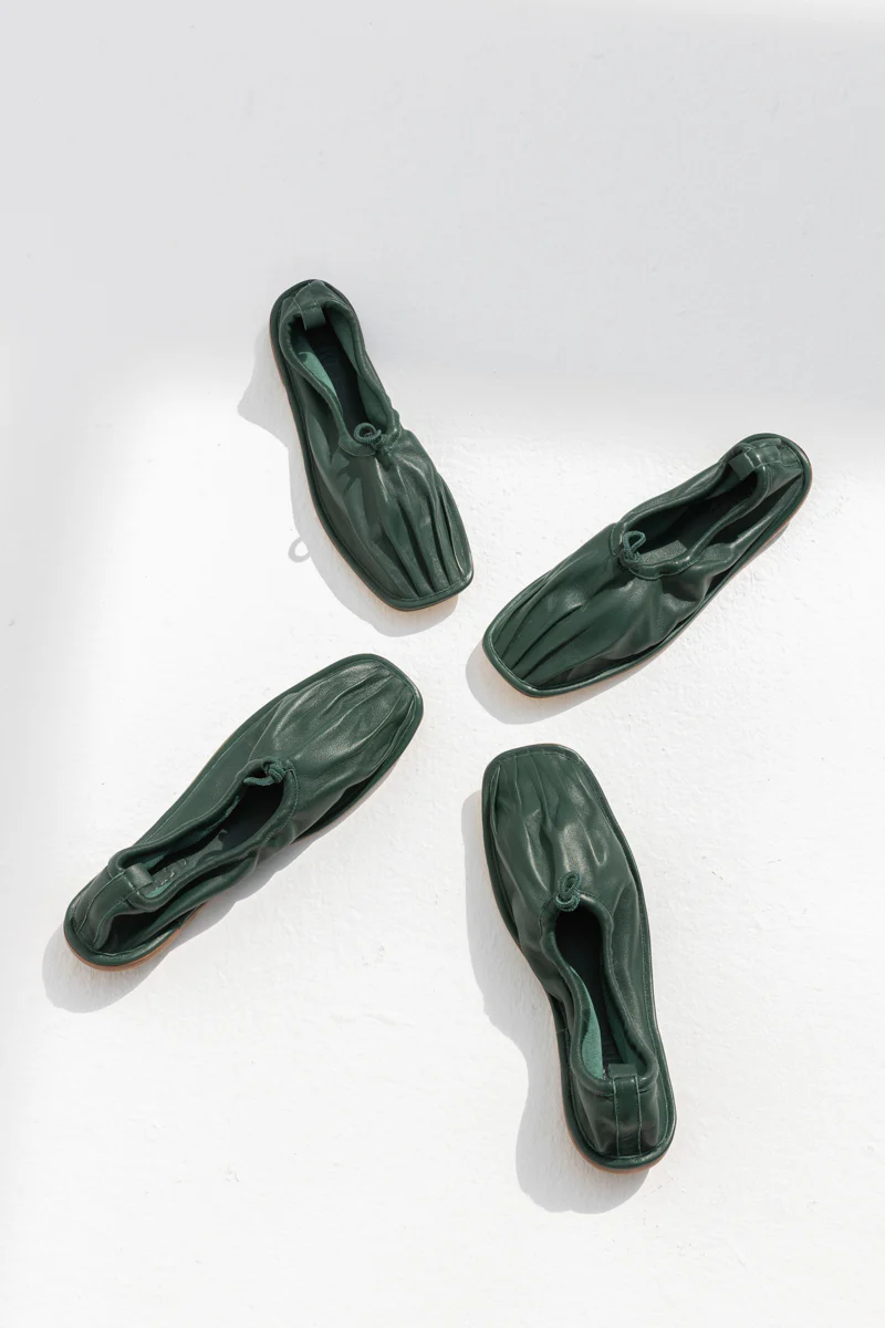 Hereu Puntera Pleated-toe Pump - Dark Green - Image 4