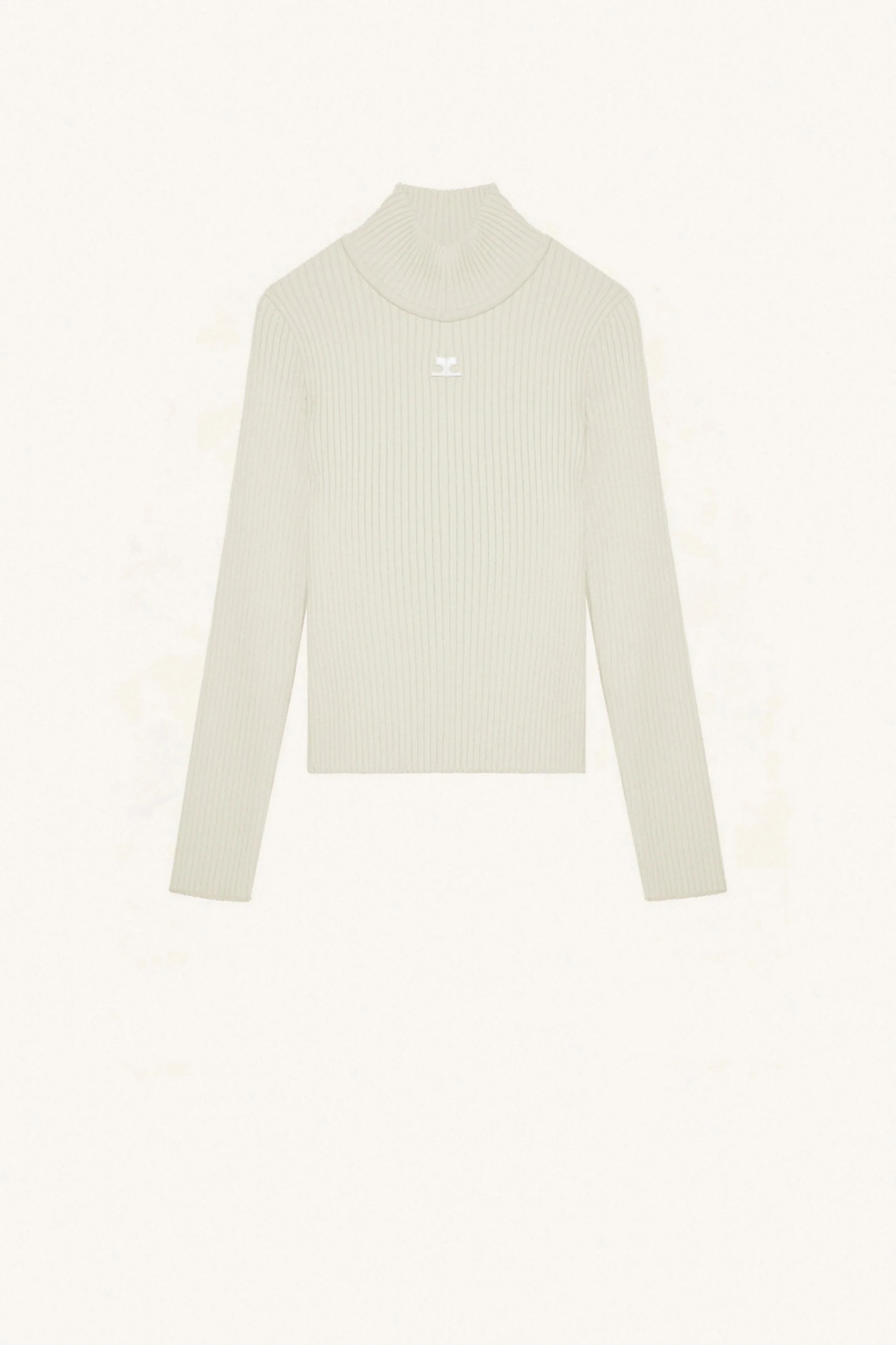 COURREGES Mockneck Rib Knit Sweater - Image 4