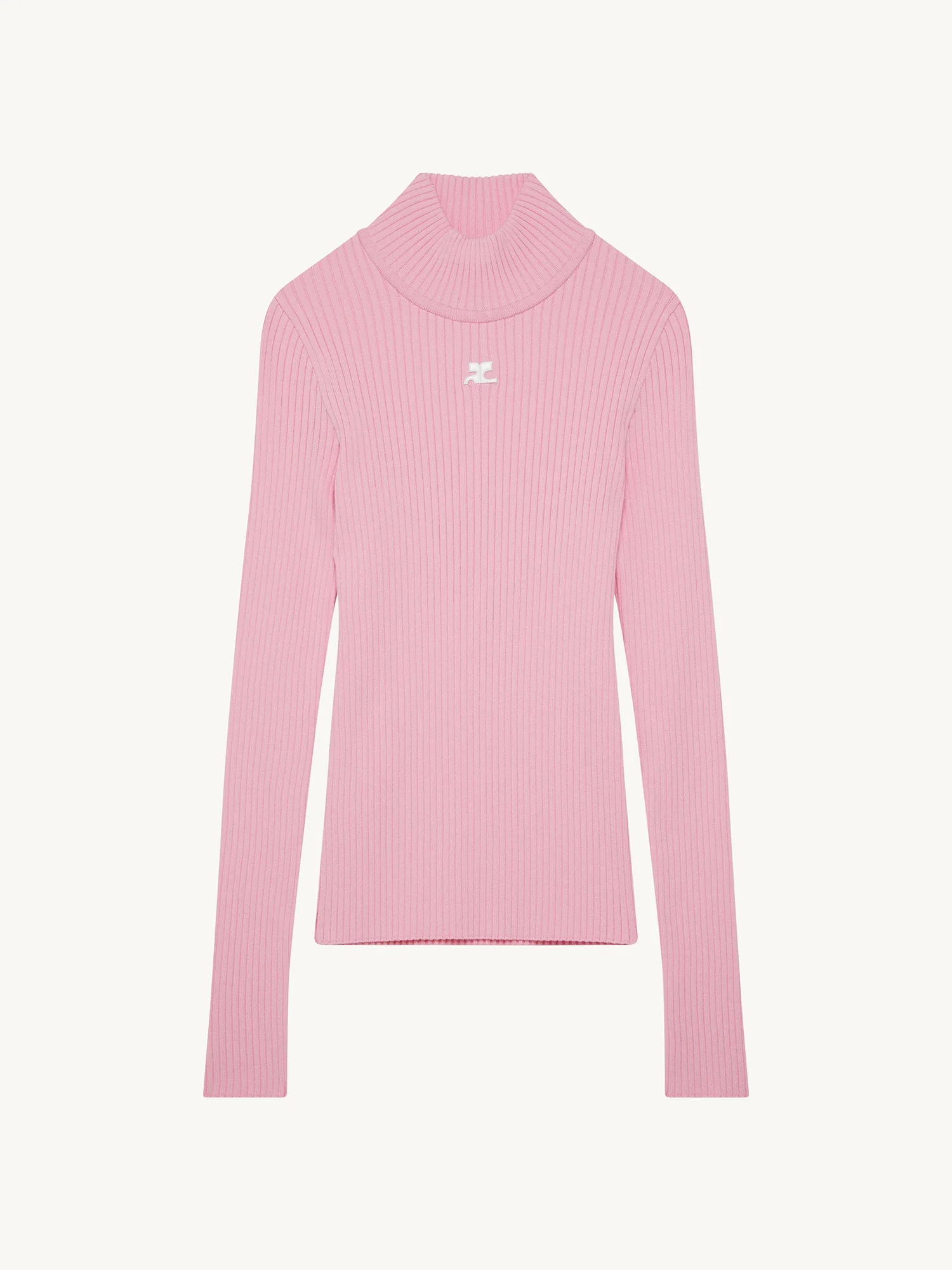 COURREGES Mockneck Rib Knit Sweater - Image 5