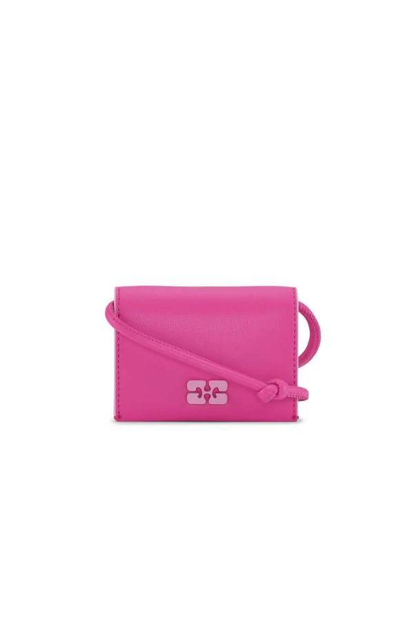 Ganni Bou Wallet on Strap - Shocking Pink - Image 2