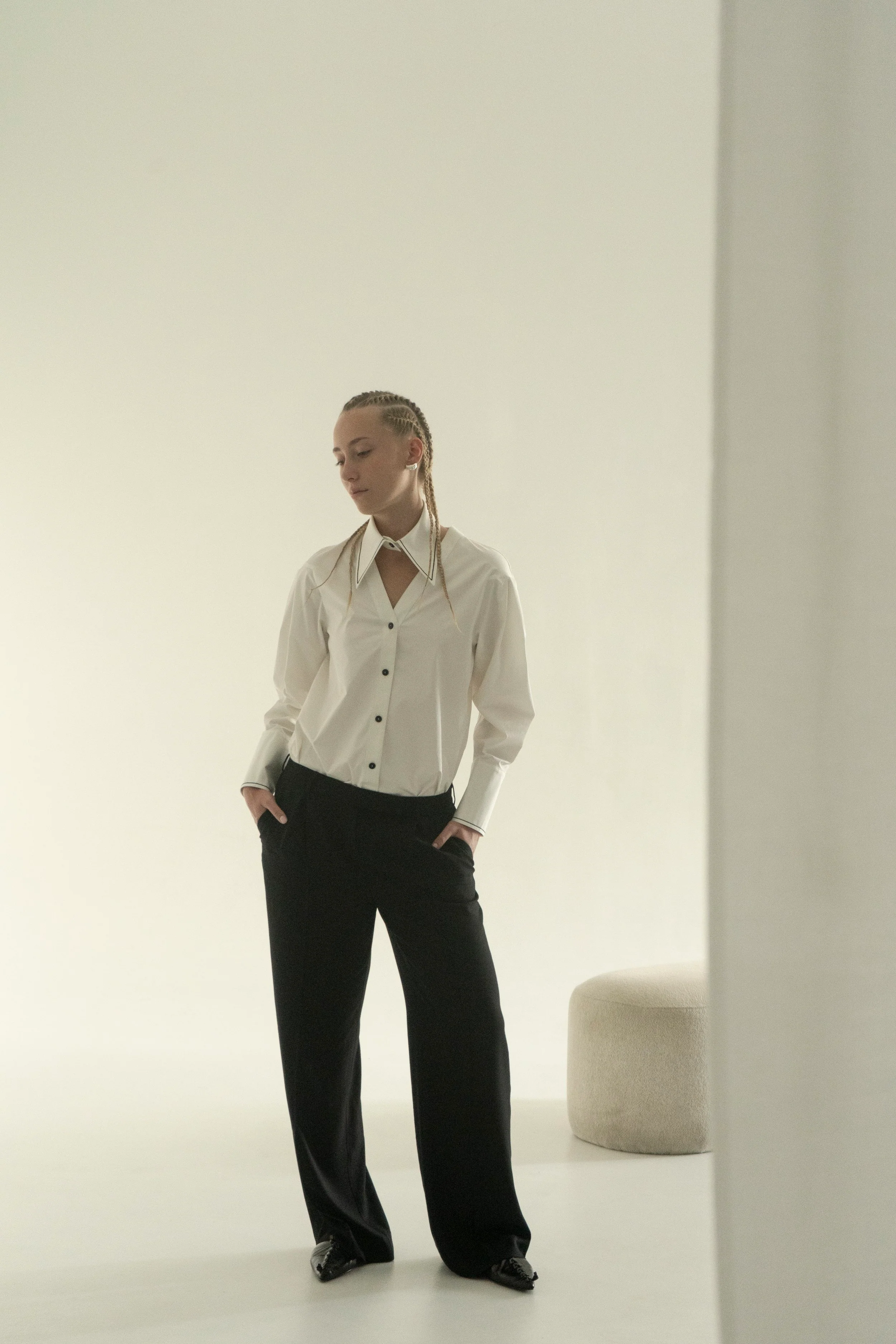 K M by L A N G E Peace Handmade Embroidery Shirt - White - Image 12