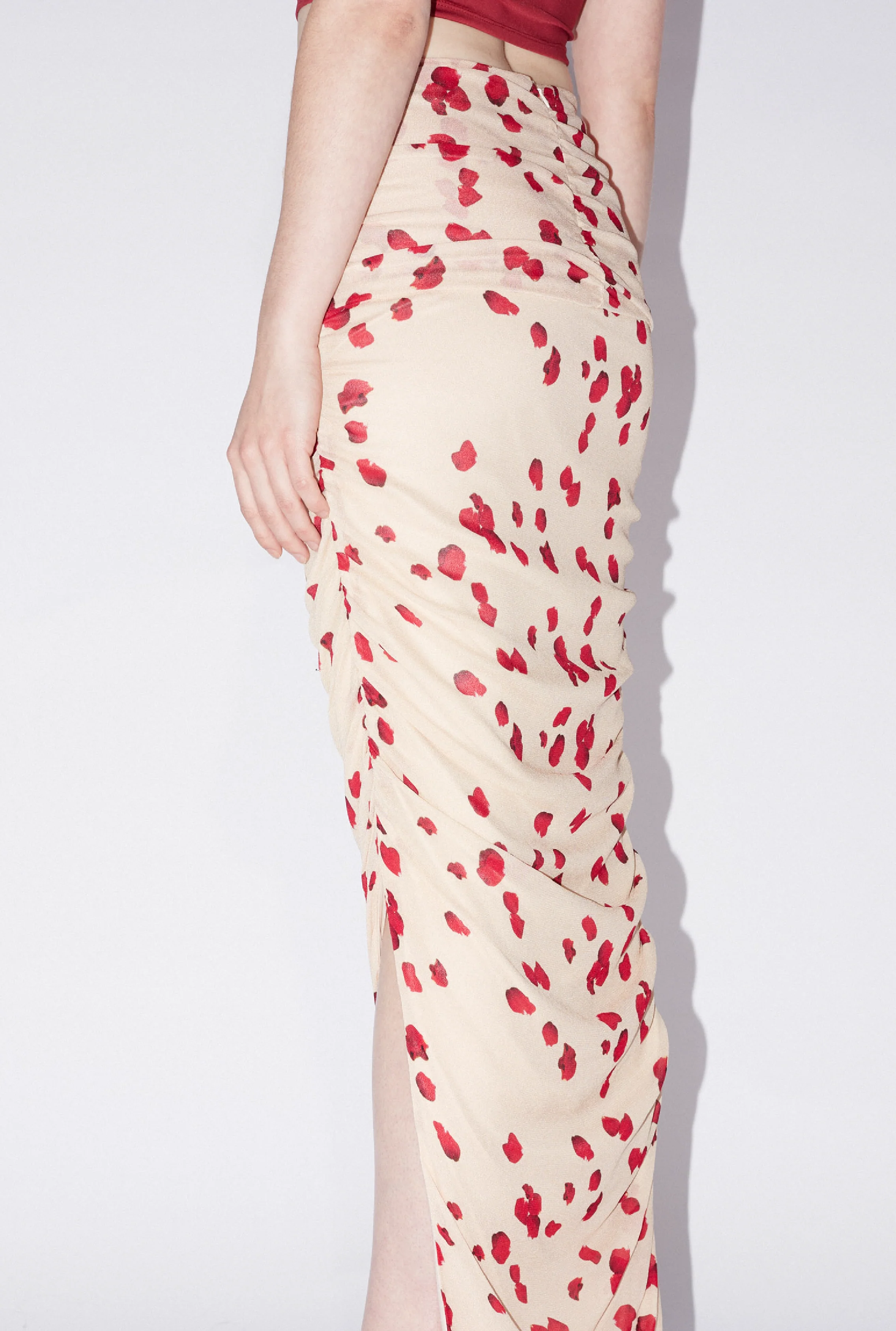 Saemdi Chiffon Skirt - Nude/Rose - Image 4