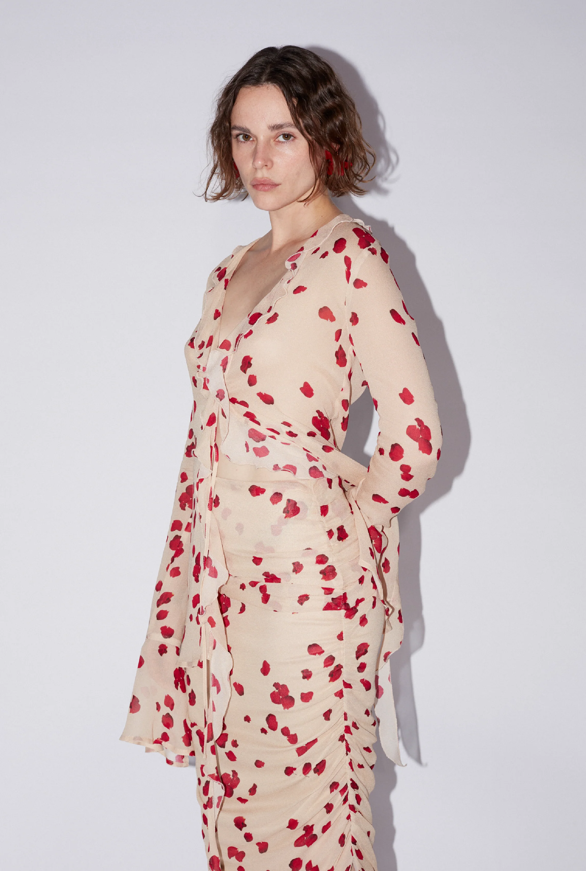 Saemdi Chiffon Skirt - Nude/Rose - Image 5