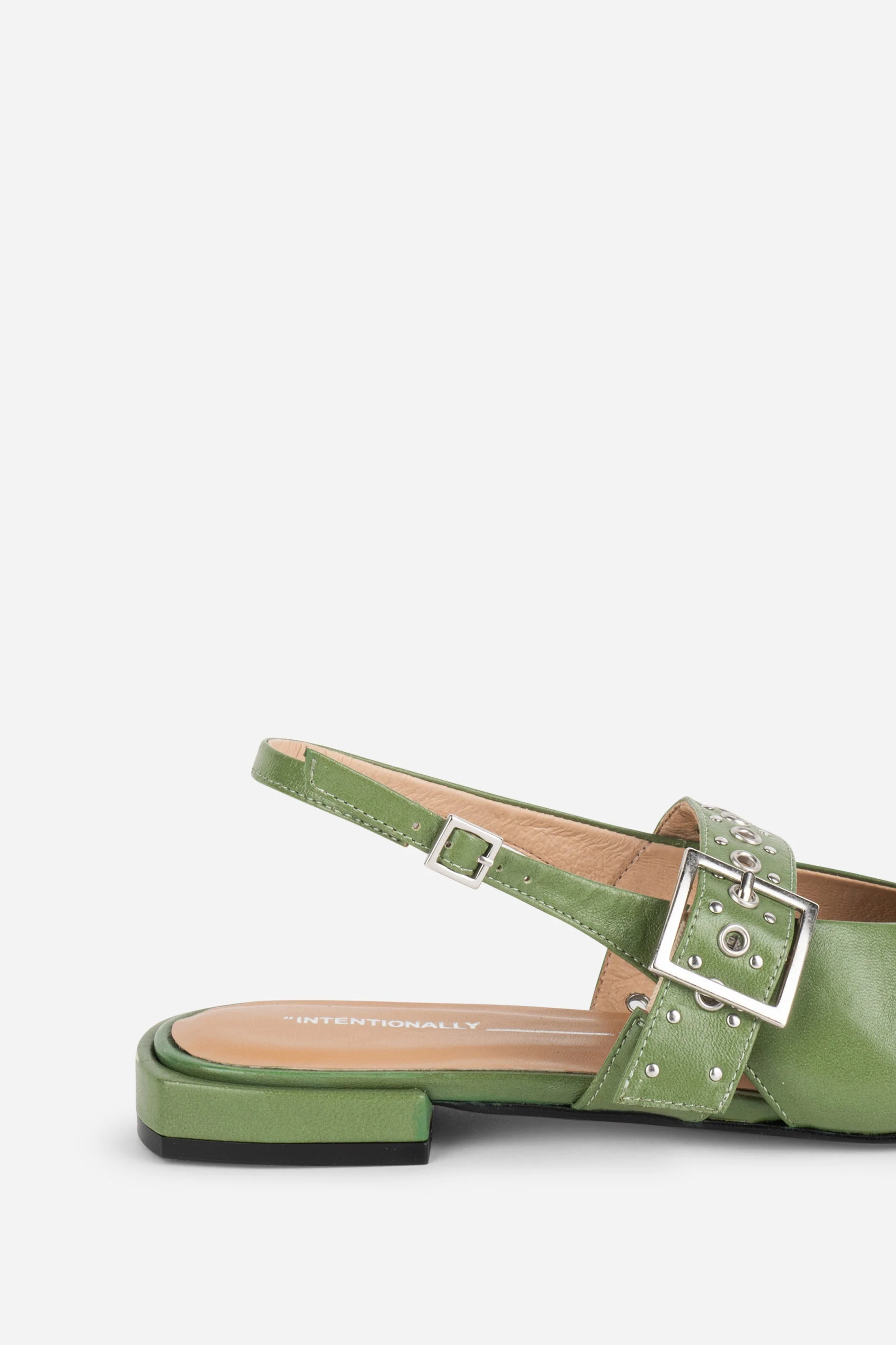 "INTENTIONALLY __________." PEARL SLINGBACK NATURAL SOLE BALLET FLAT - Red/Cream - Image 11