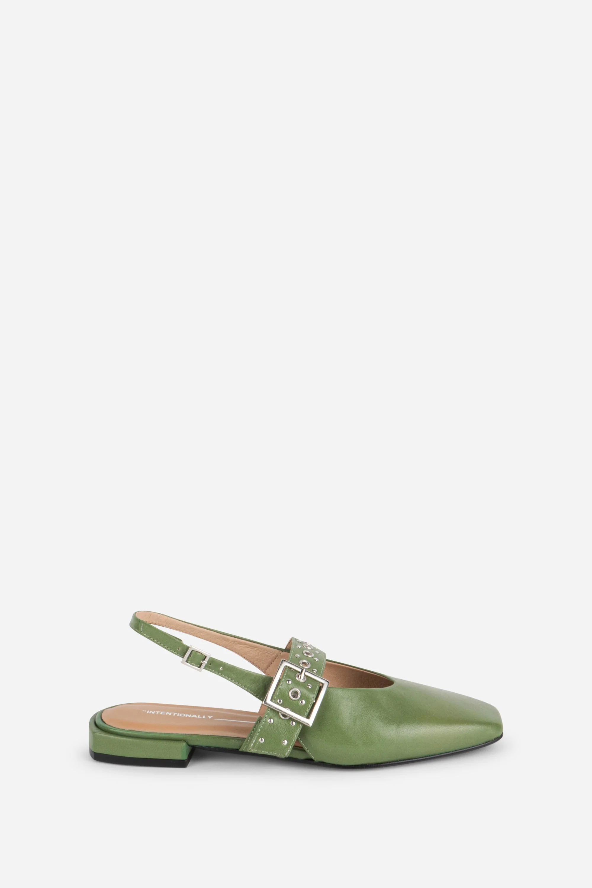 "INTENTIONALLY __________." PEARL SLINGBACK NATURAL SOLE BALLET FLAT - Red/Cream - Image 12