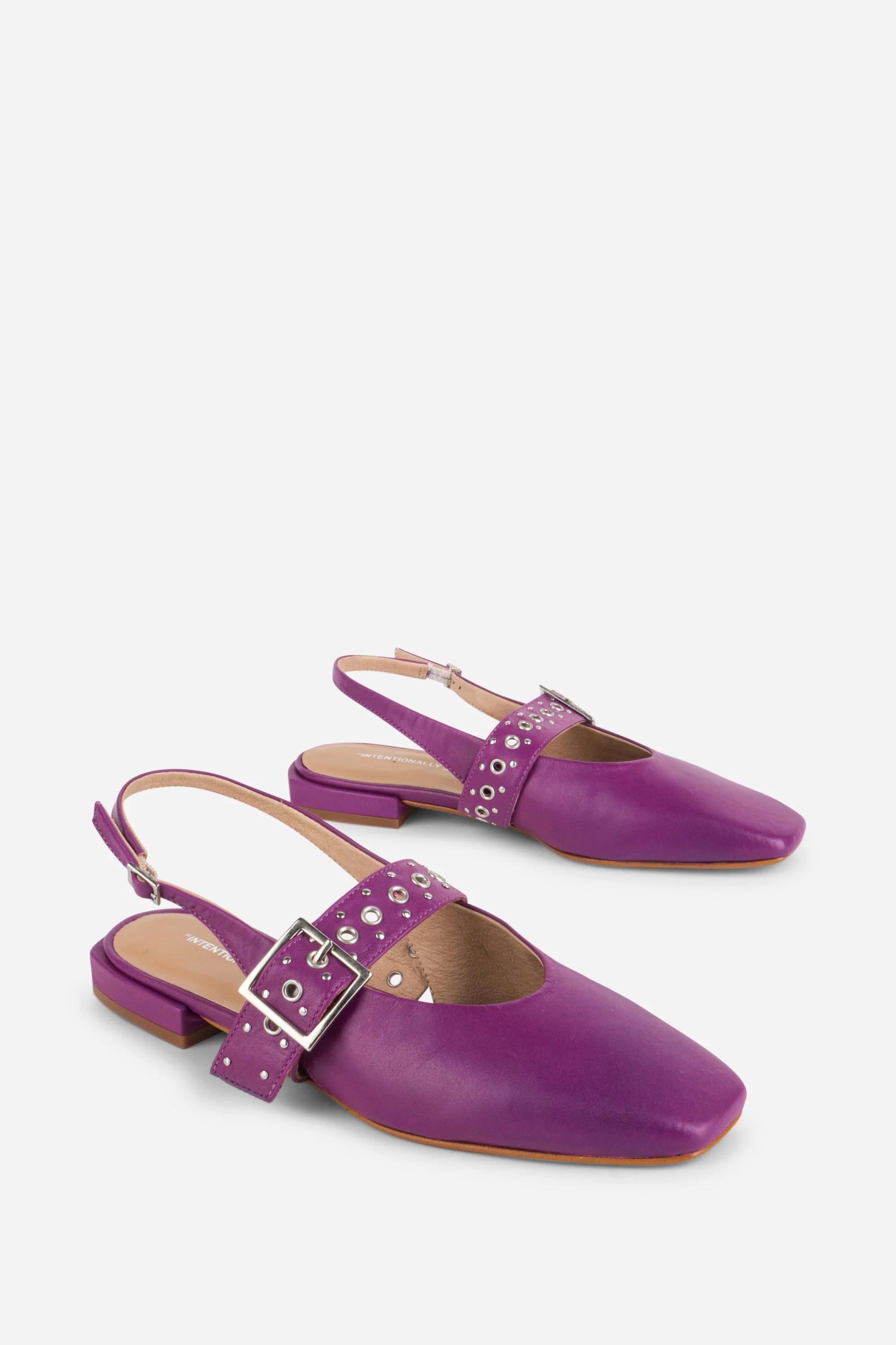 "INTENTIONALLY __________." PEARL SLINGBACK NATURAL SOLE BALLET FLAT - Red/Cream - Image 20