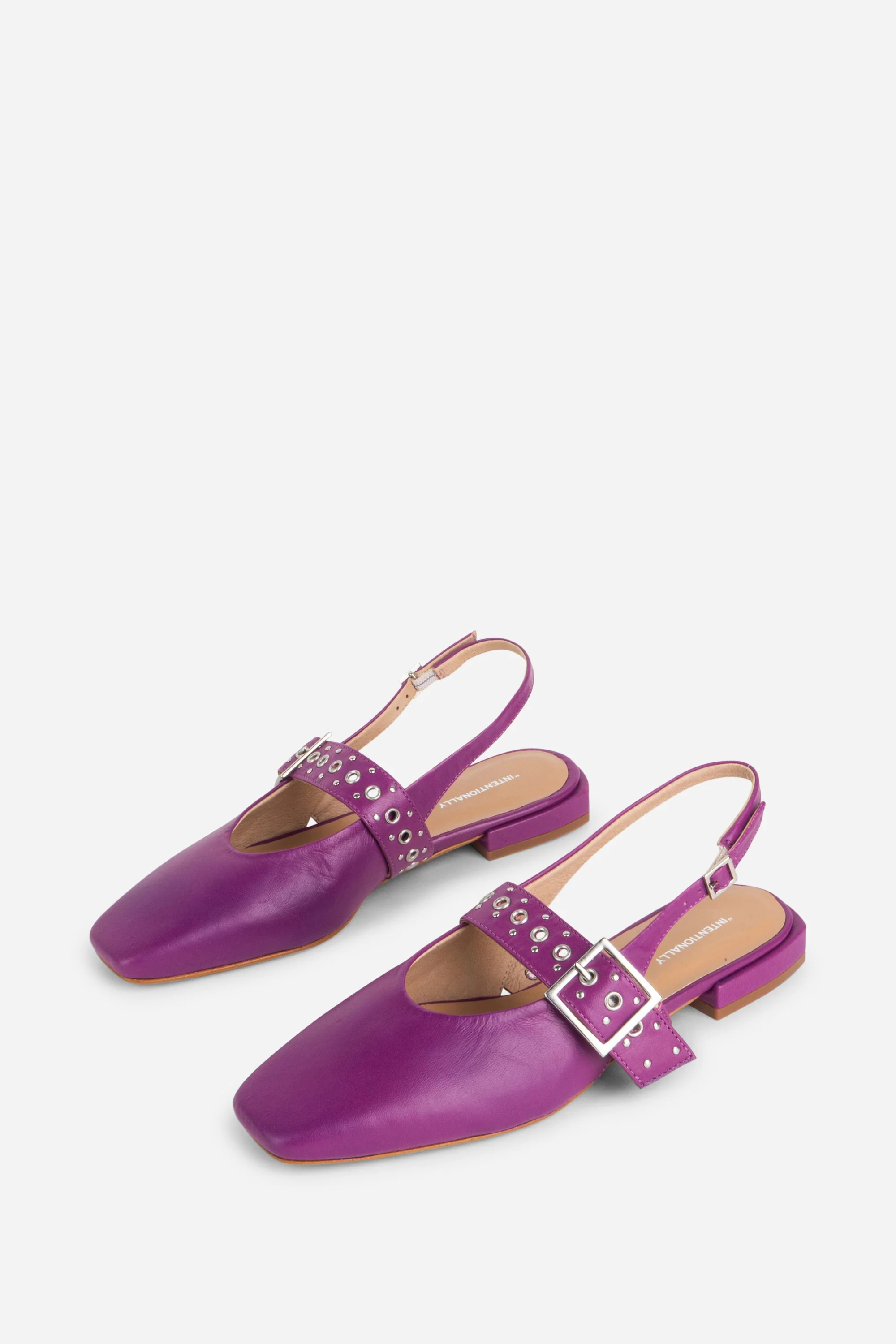"INTENTIONALLY __________." PEARL SLINGBACK NATURAL SOLE BALLET FLAT - Red/Cream - Image 21