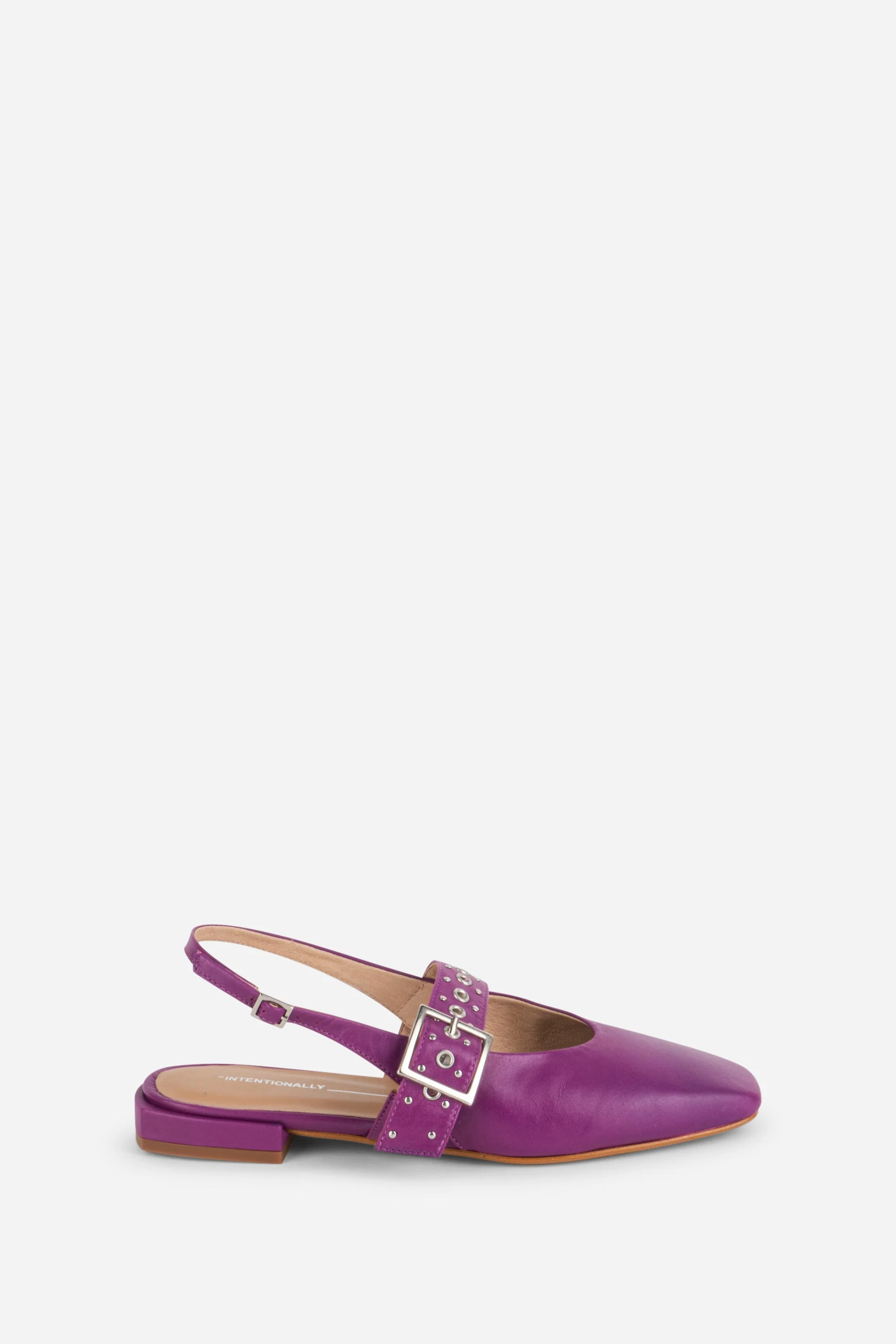 "INTENTIONALLY __________." PEARL SLINGBACK NATURAL SOLE BALLET FLAT - Red/Cream - Image 24