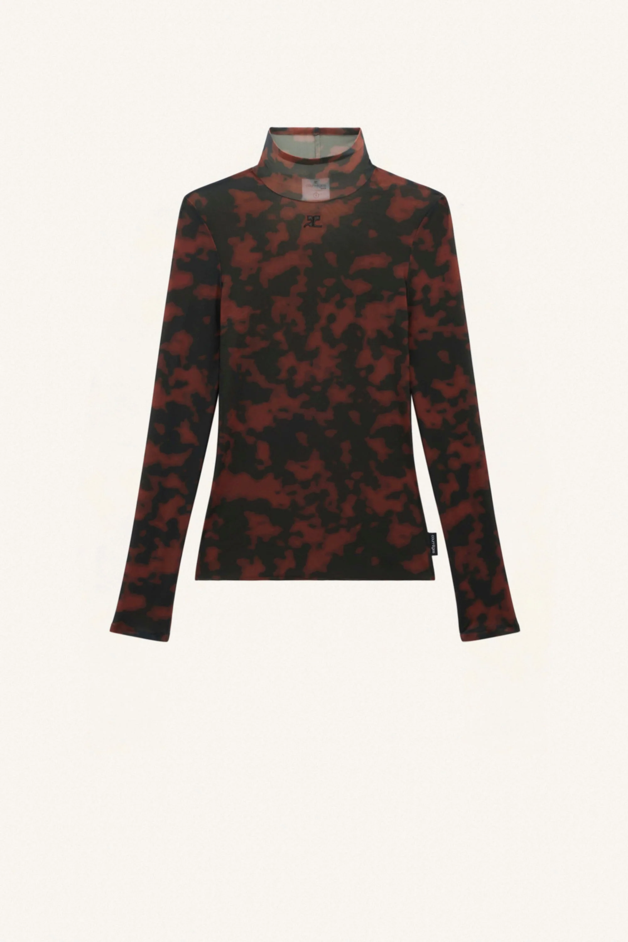 Courreges Mockneck Sheer Top - Tortoise - Image 6