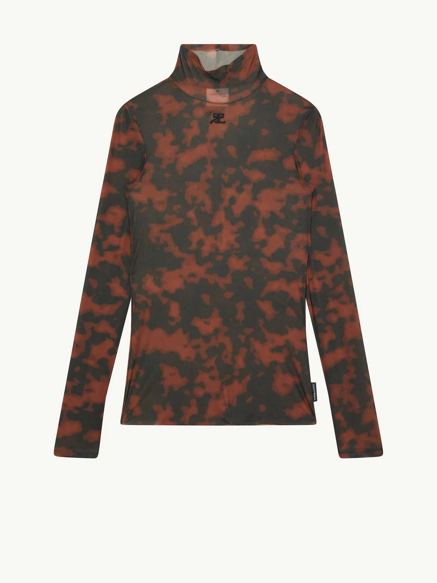 Courreges Mockneck Sheer Top - Tortoise - Image 7
