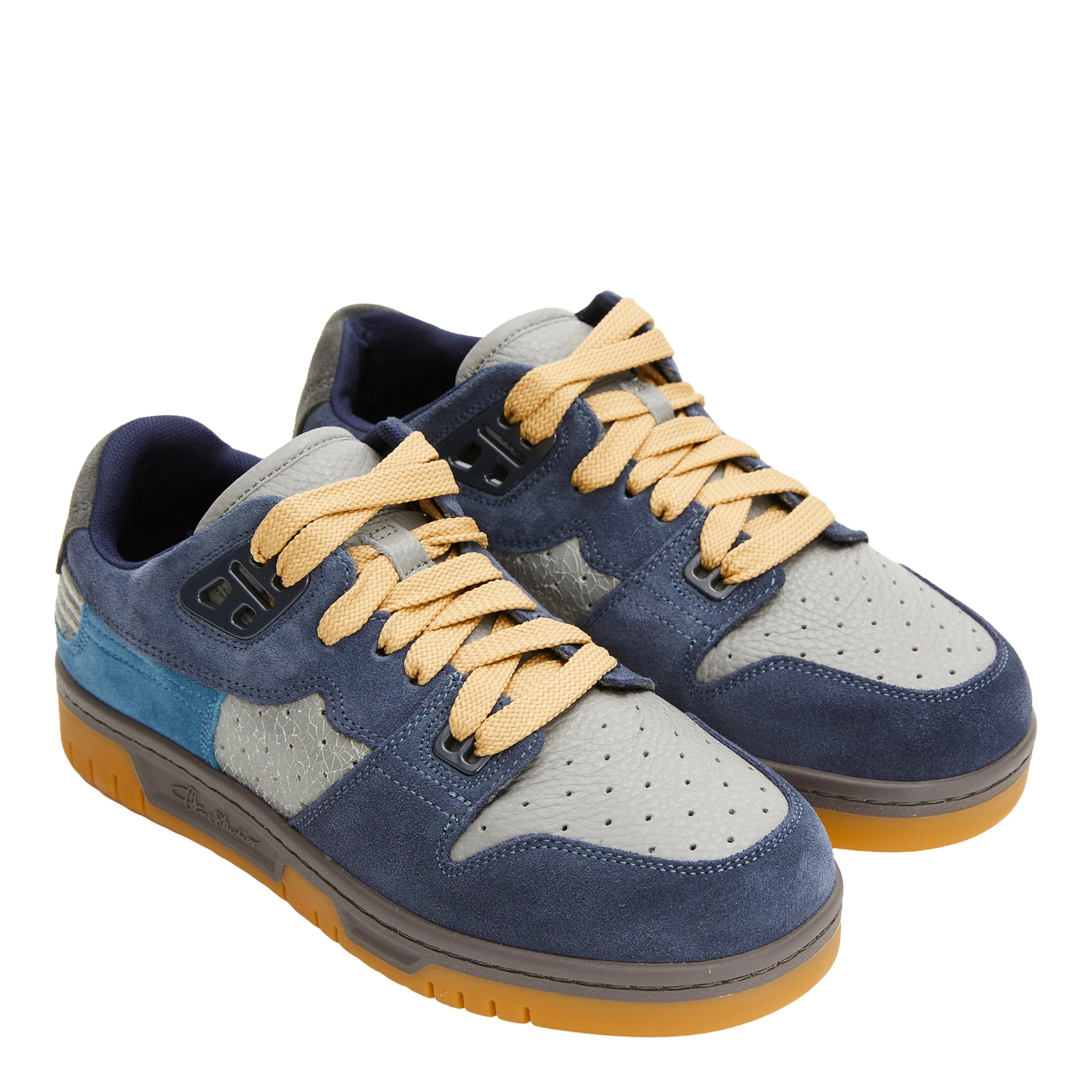 Acne Studios Fuzzy Low Top Sneakers - Grey/Blue - Image 2