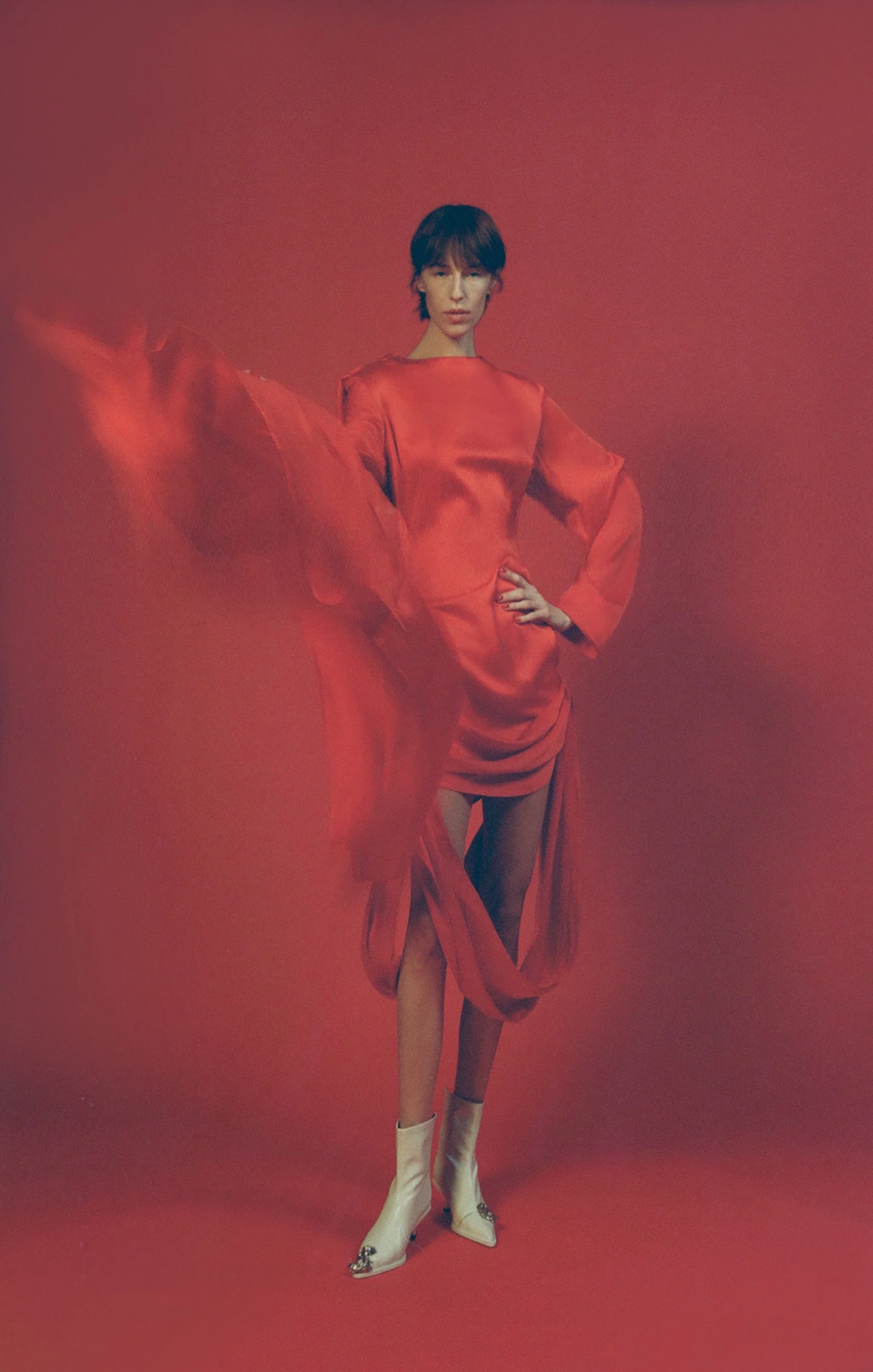 Luisa et La Luna Anais Draped Dress - Rouge - Image 2
