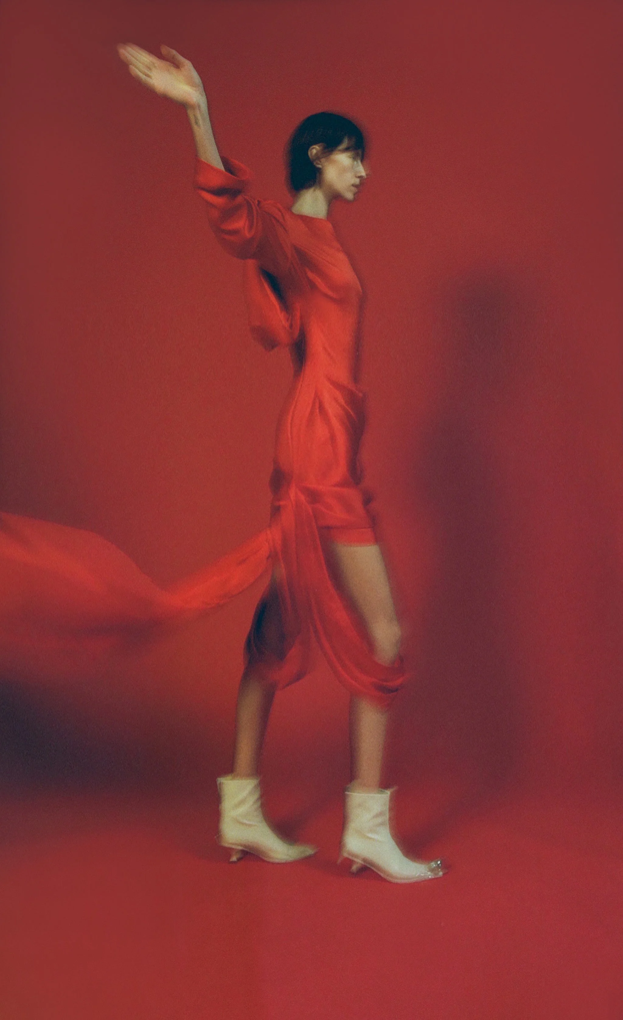 Luisa et La Luna Anais Draped Dress - Rouge - Image 3