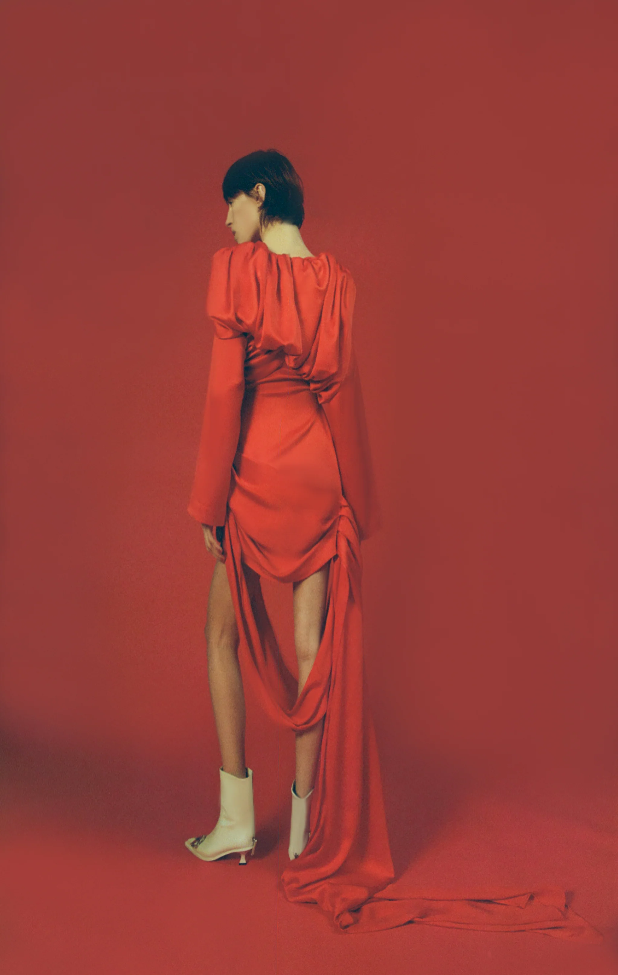 Luisa et La Luna Anais Draped Dress - Rouge - Image 4