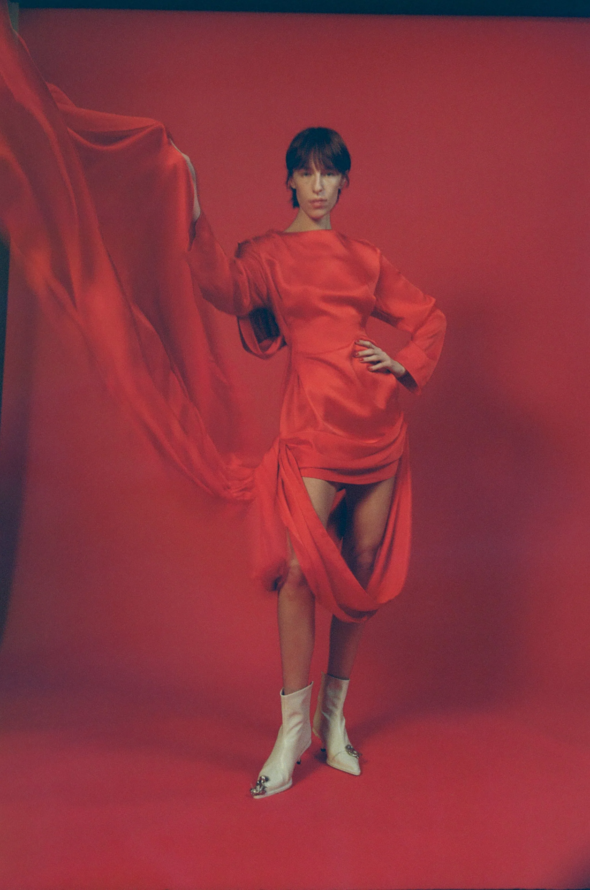 Luisa et La Luna Anais Draped Dress - Rouge - Image 6