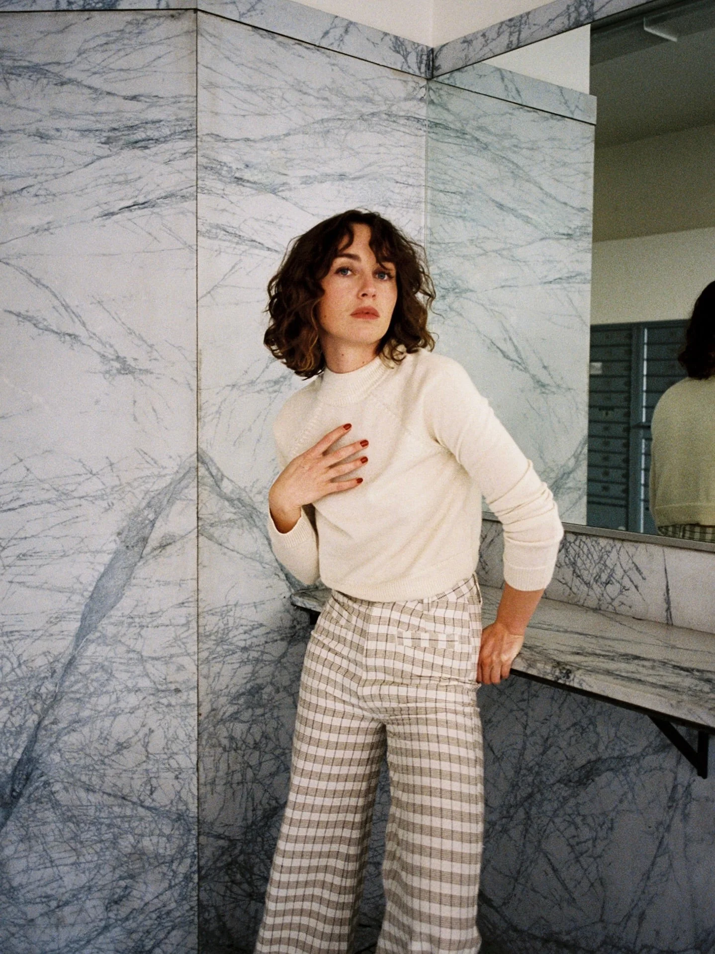 Maria Stanley Soft Hank Pant - Bone Plaid - Image 2