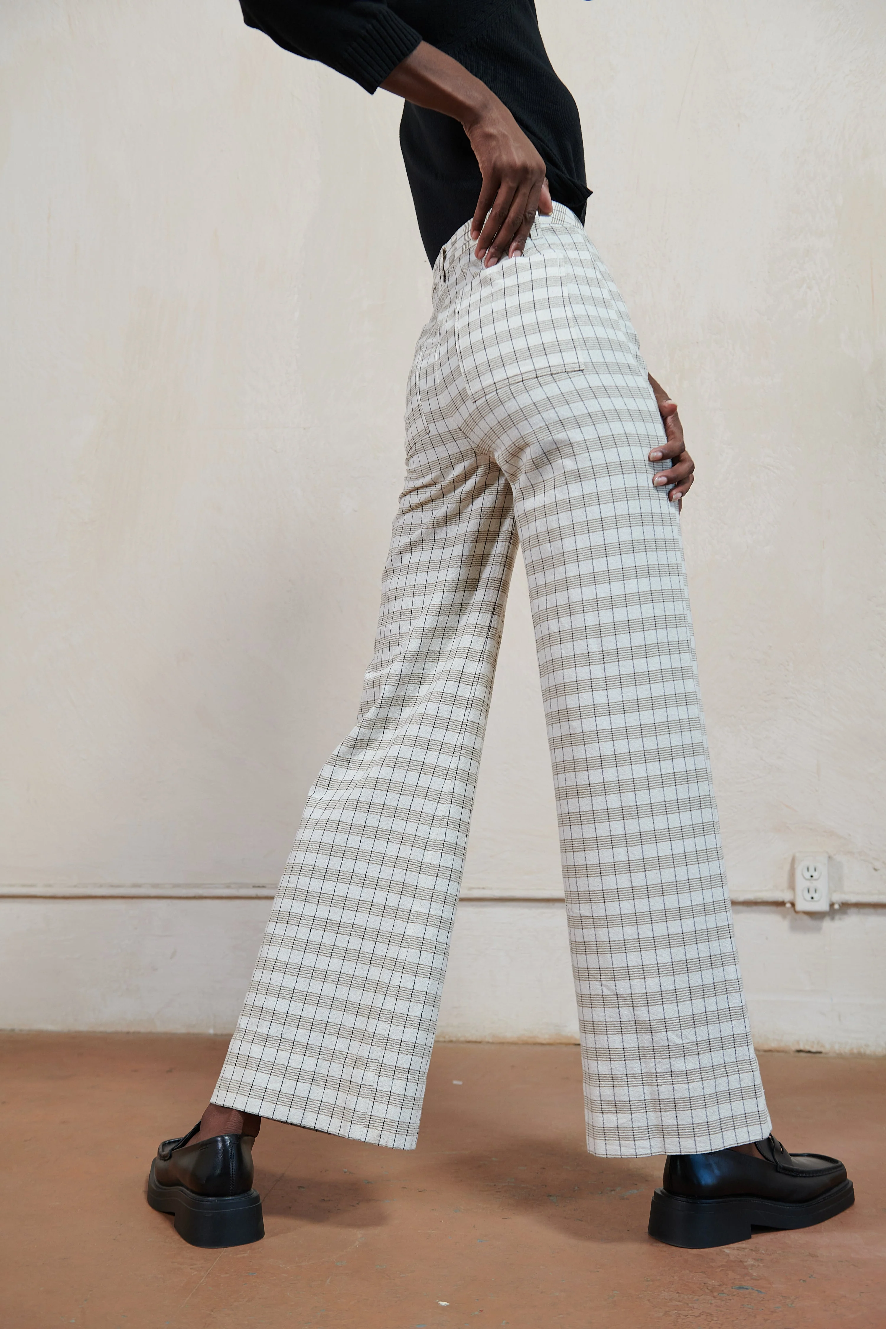 Maria Stanley Soft Hank Pant - Bone Plaid - Image 3