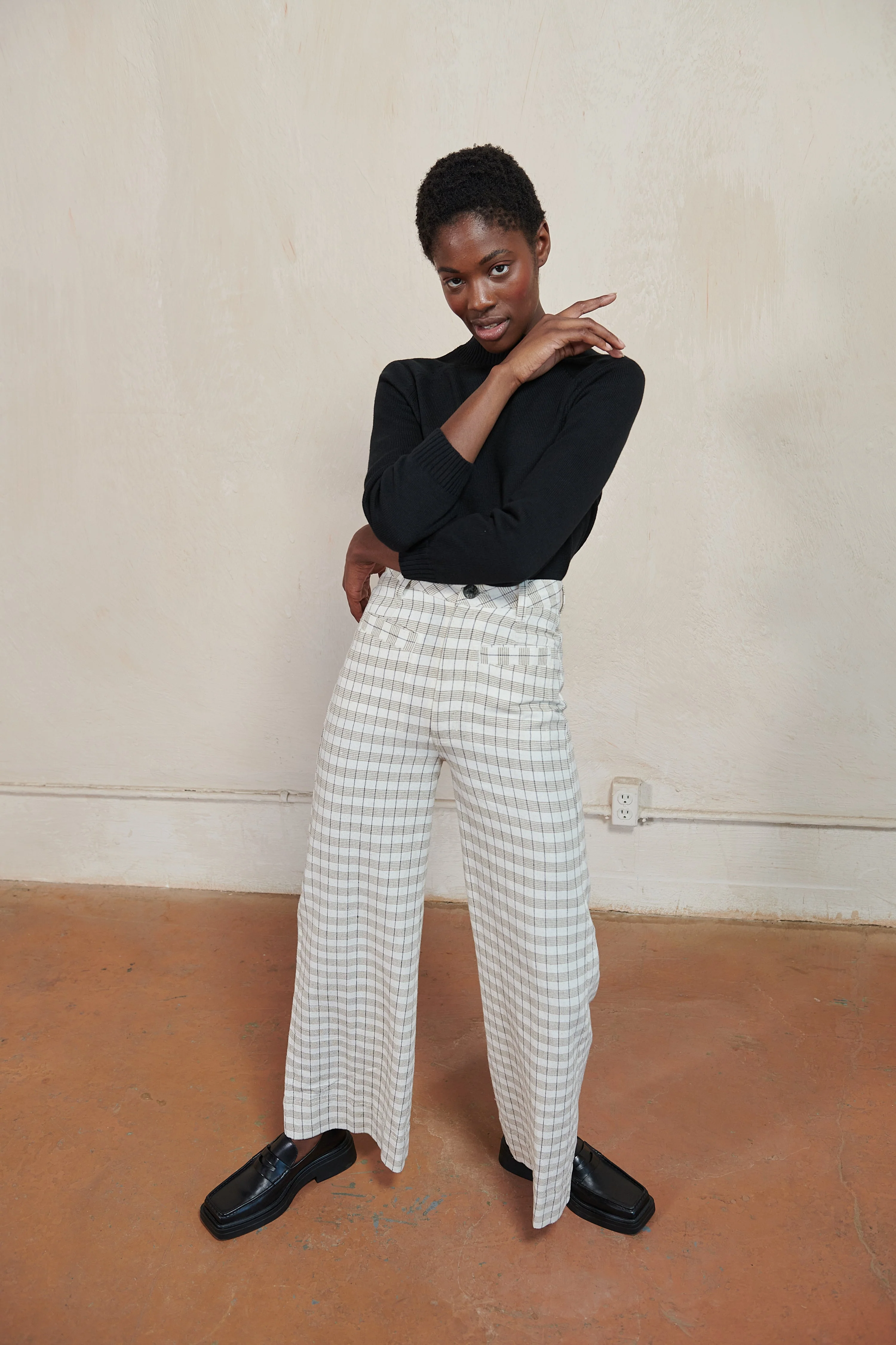 Maria Stanley Soft Hank Pant - Bone Plaid - Image 4