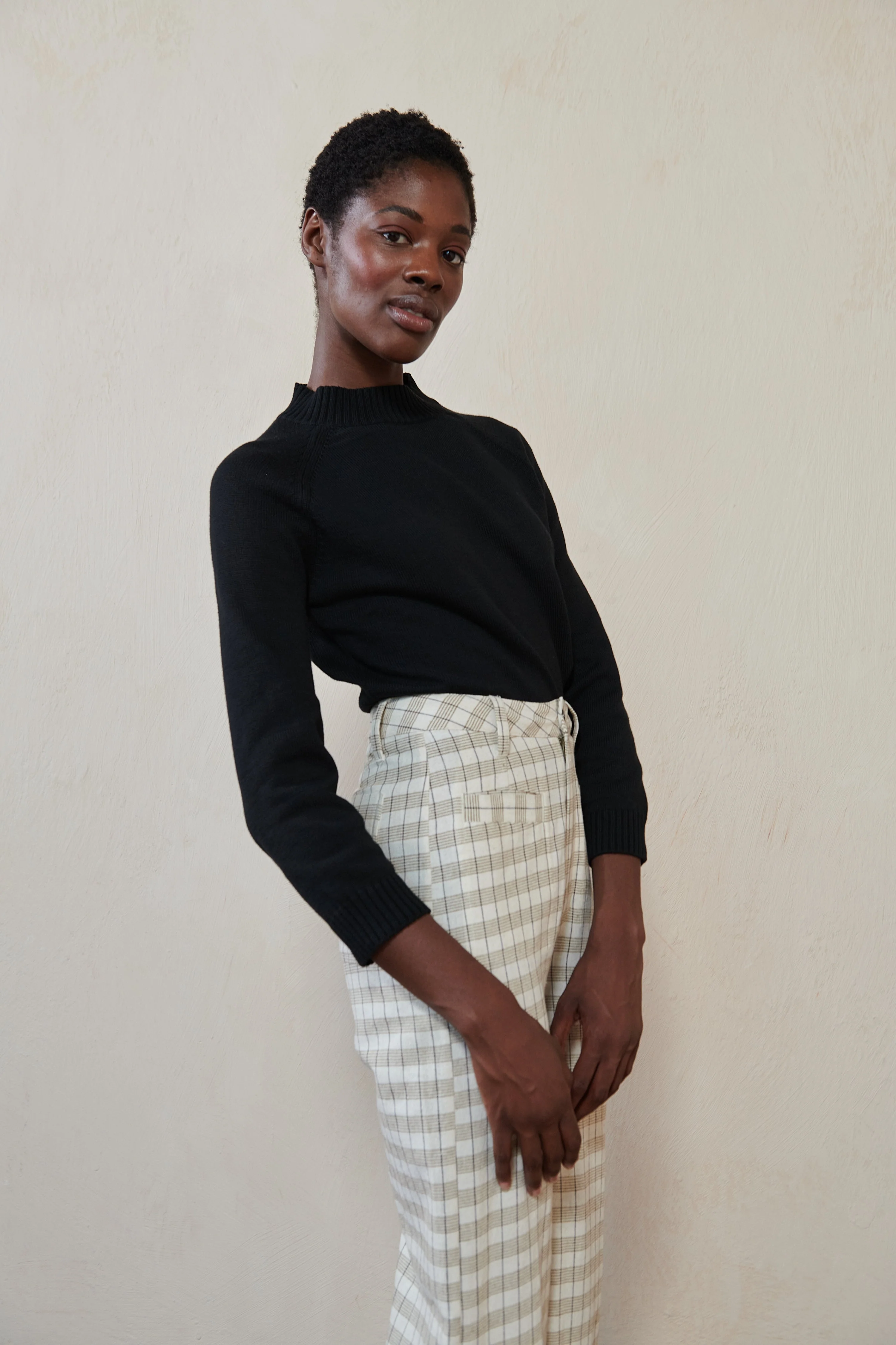 Maria Stanley Soft Hank Pant - Bone Plaid - Image 6