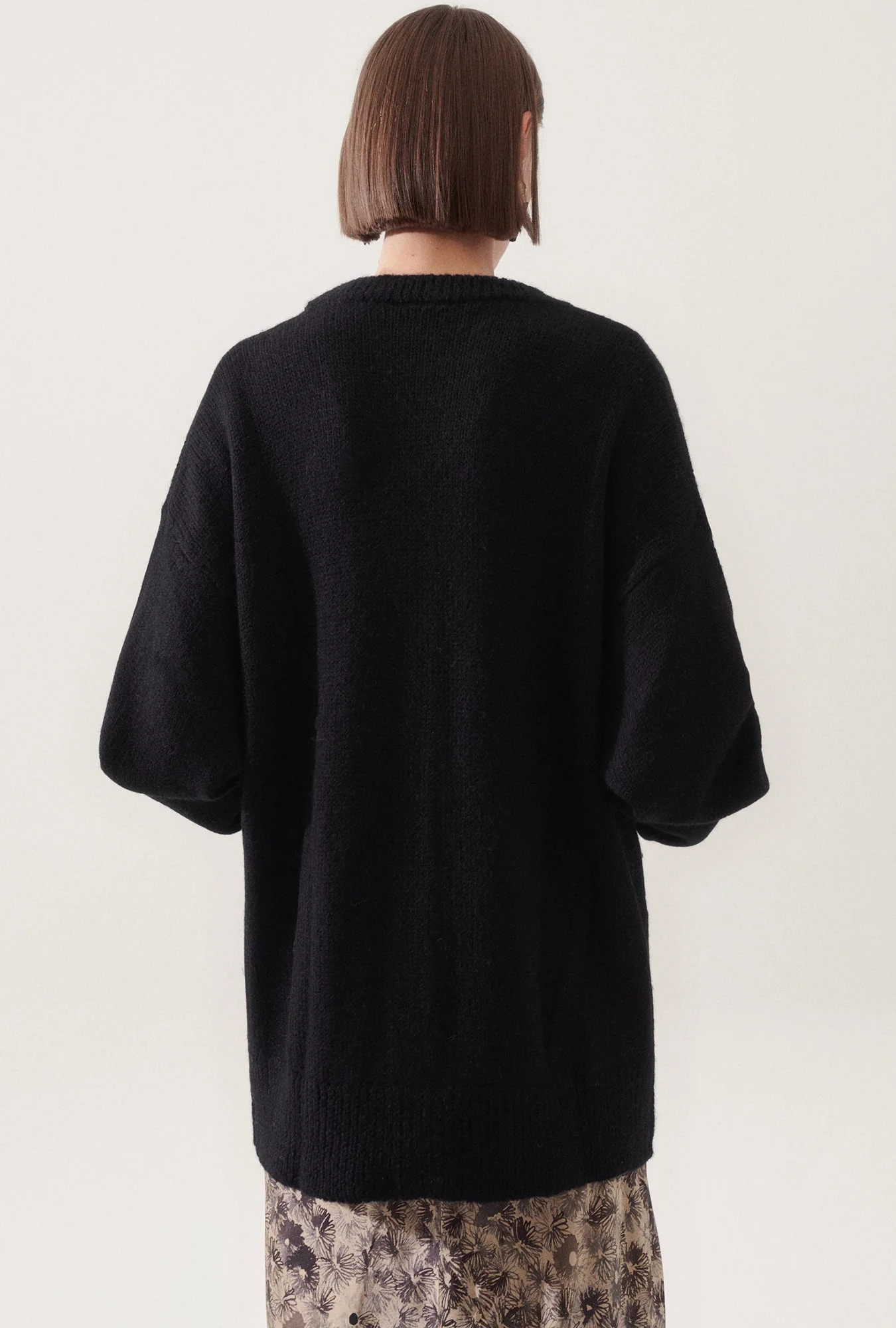 Silk Laundry Alpaca Slouch Cardigan - Black - Image 4