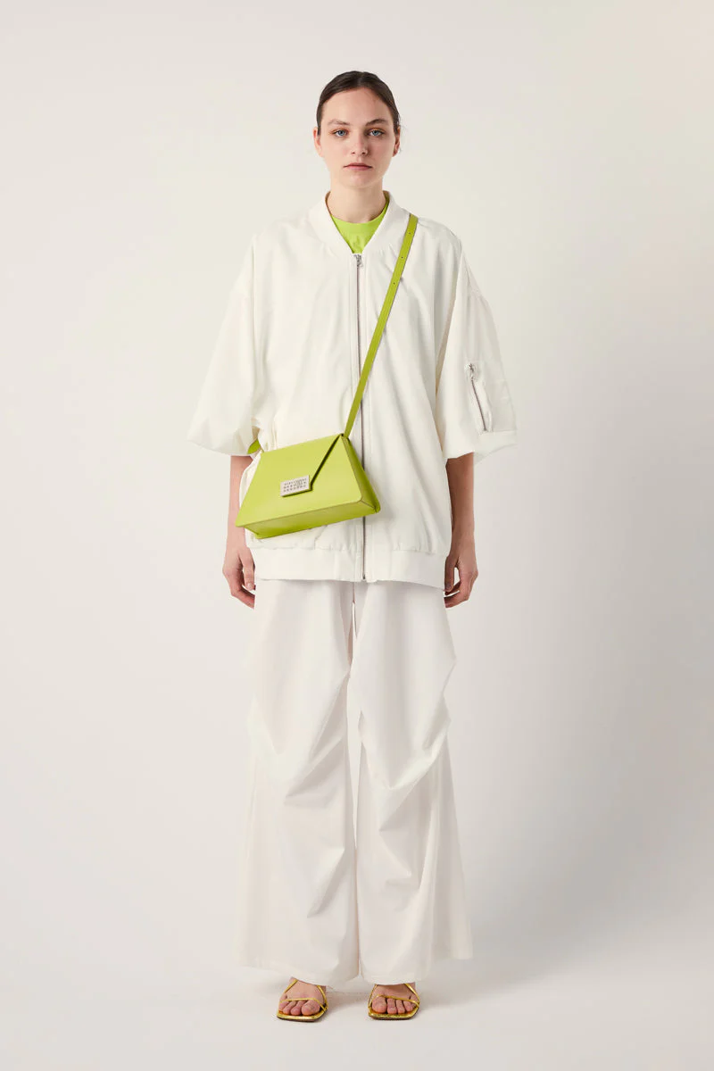 MM6 Maison Margiela Numeric Crossbody Leather Bag - Light Pea Green - Image 4