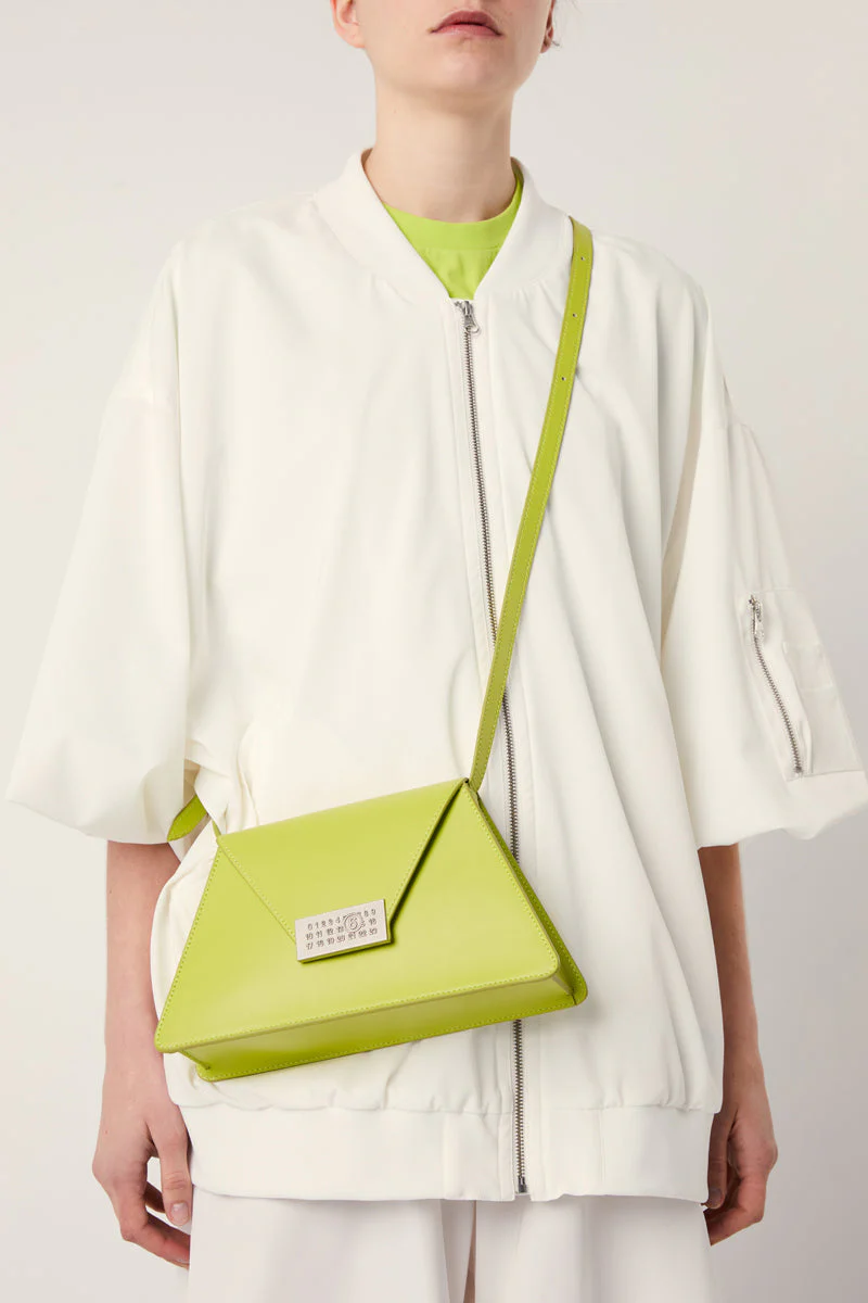 MM6 Maison Margiela Numeric Crossbody Leather Bag - Light Pea Green - Image 5