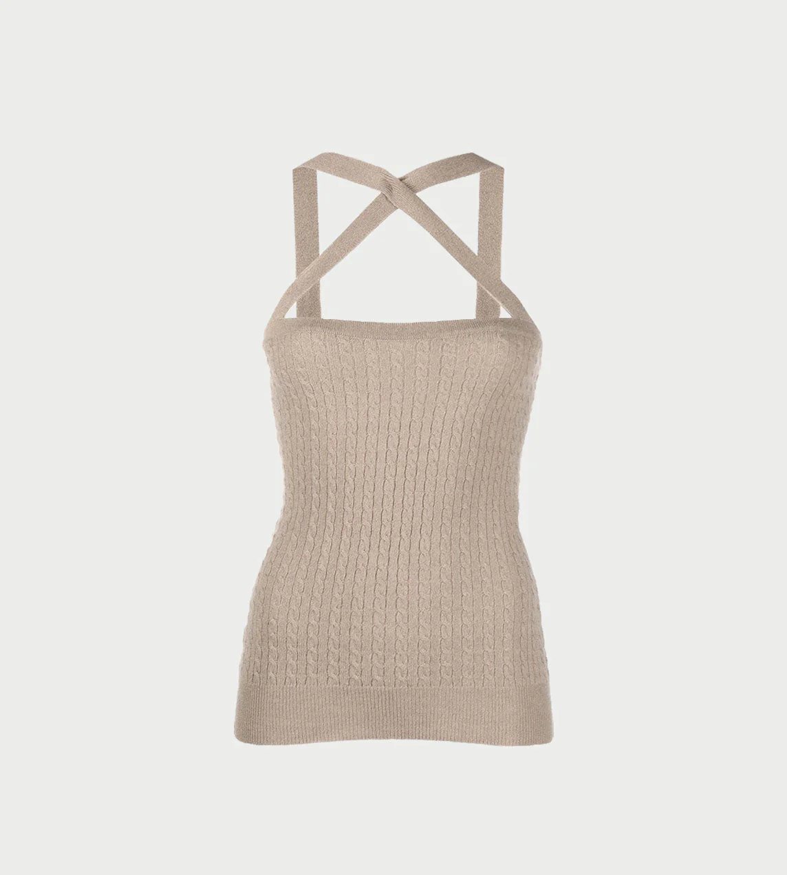 Patou Cross Front Tank Top - Parchment - Image 3