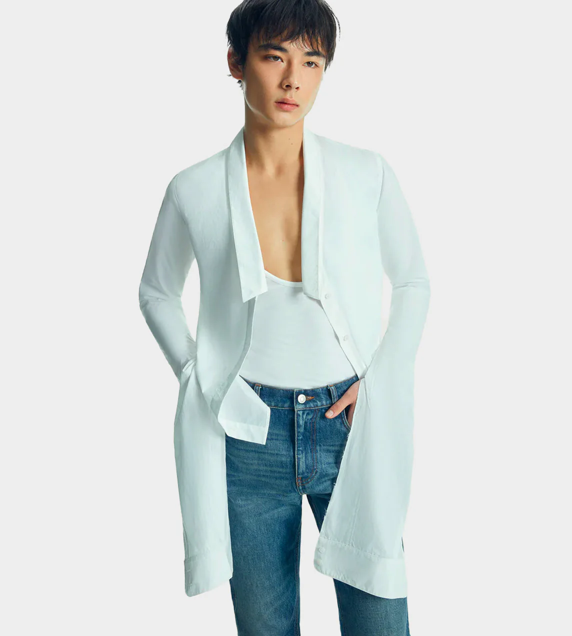 Coperni Open Collar Shirt - White - Image 11