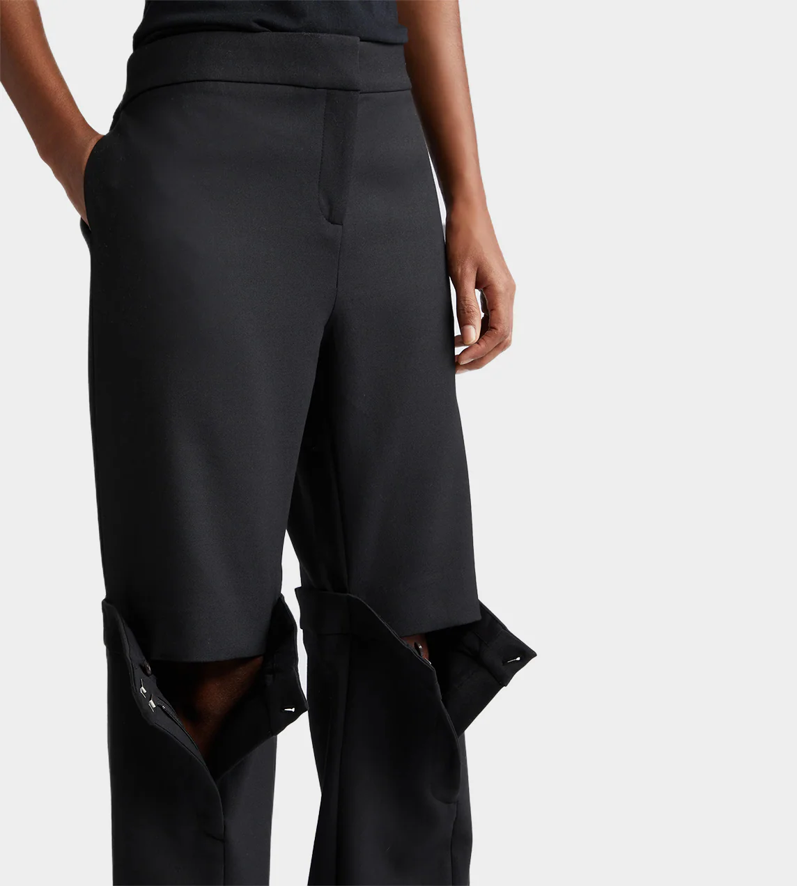 MARINE SERRE Open Knee Tailored Trousers - Black - Image 2