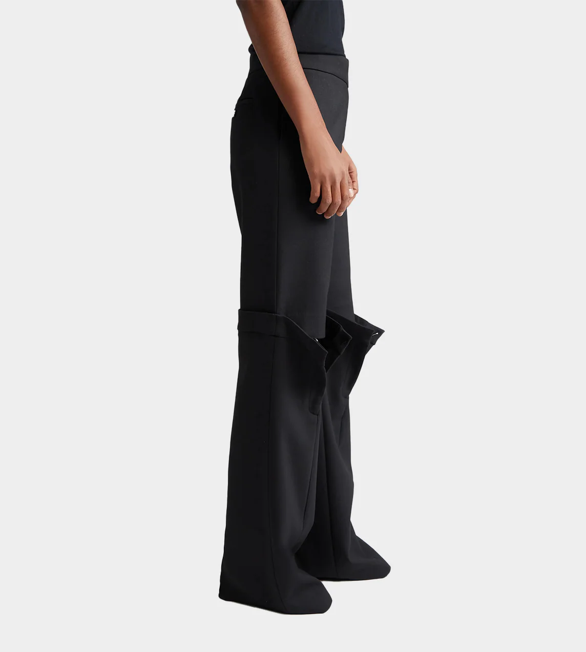 MARINE SERRE Open Knee Tailored Trousers - Black - Image 3