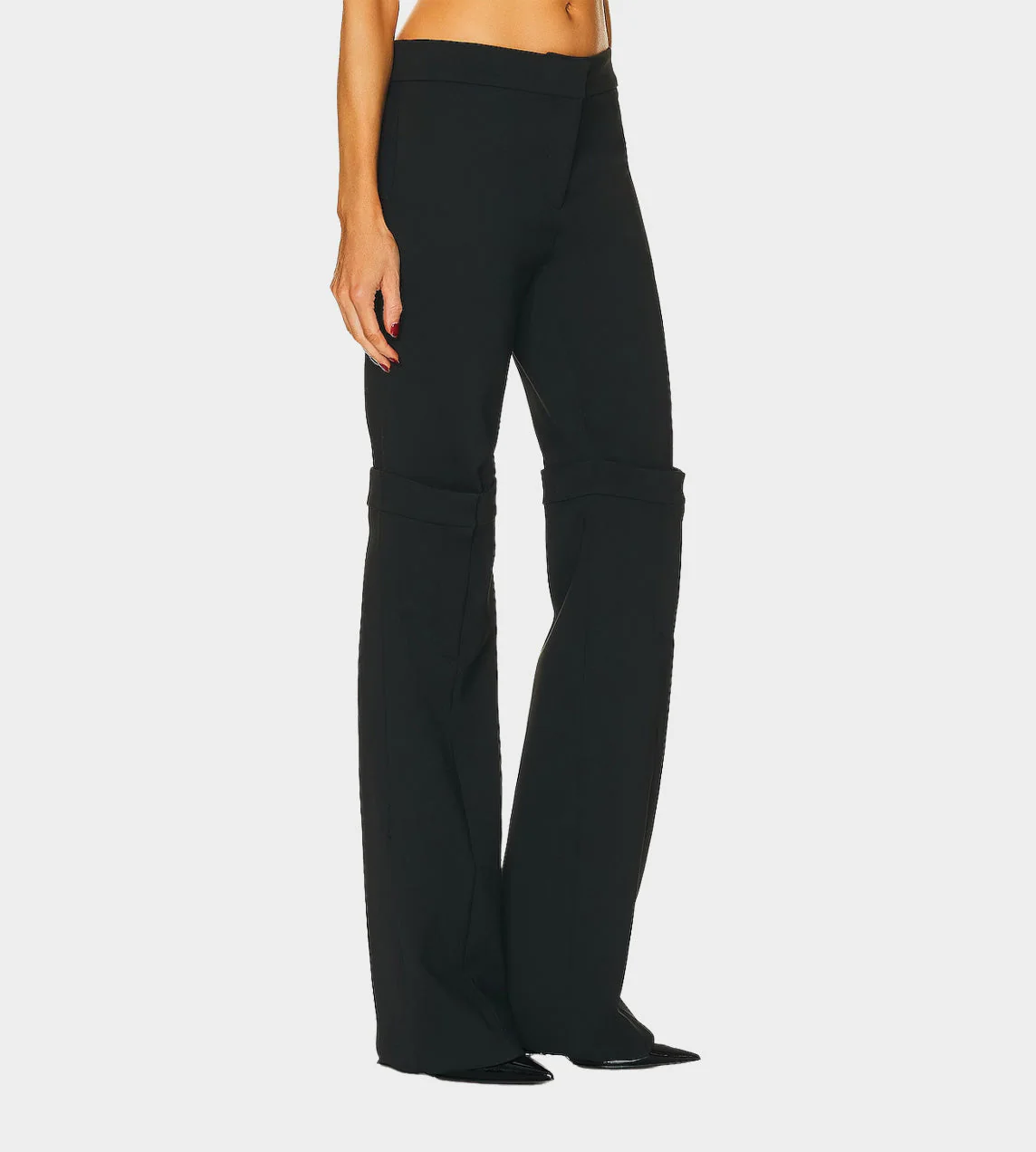 MARINE SERRE Open Knee Tailored Trousers - Black - Image 4