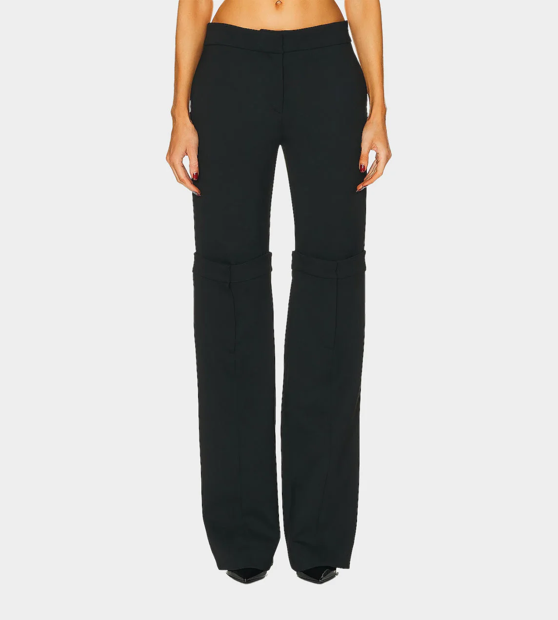 MARINE SERRE Open Knee Tailored Trousers - Black - Image 5