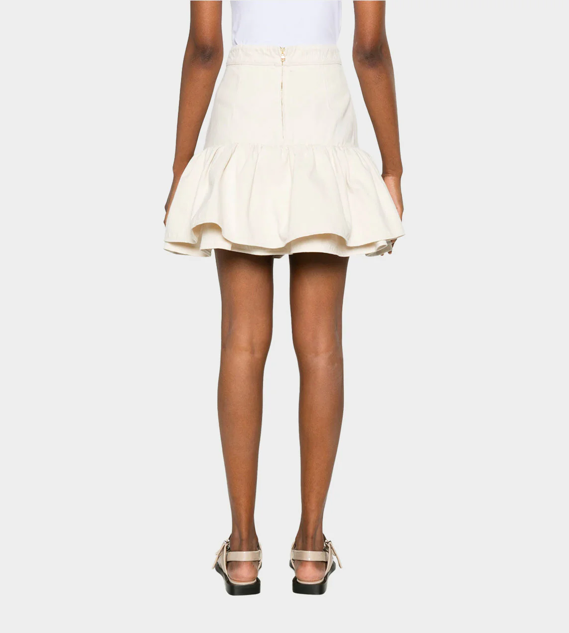 Patou Ruffle Mini Skirt - Natural - Image 4