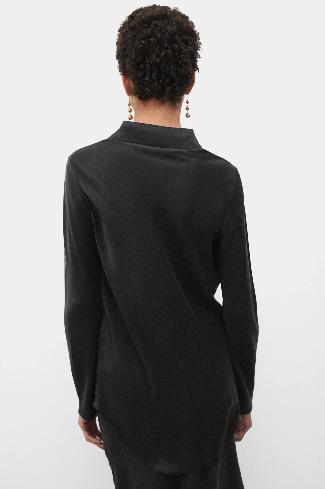Silk Laundry BIAS CUT SHIRT - BLACK - Image 3