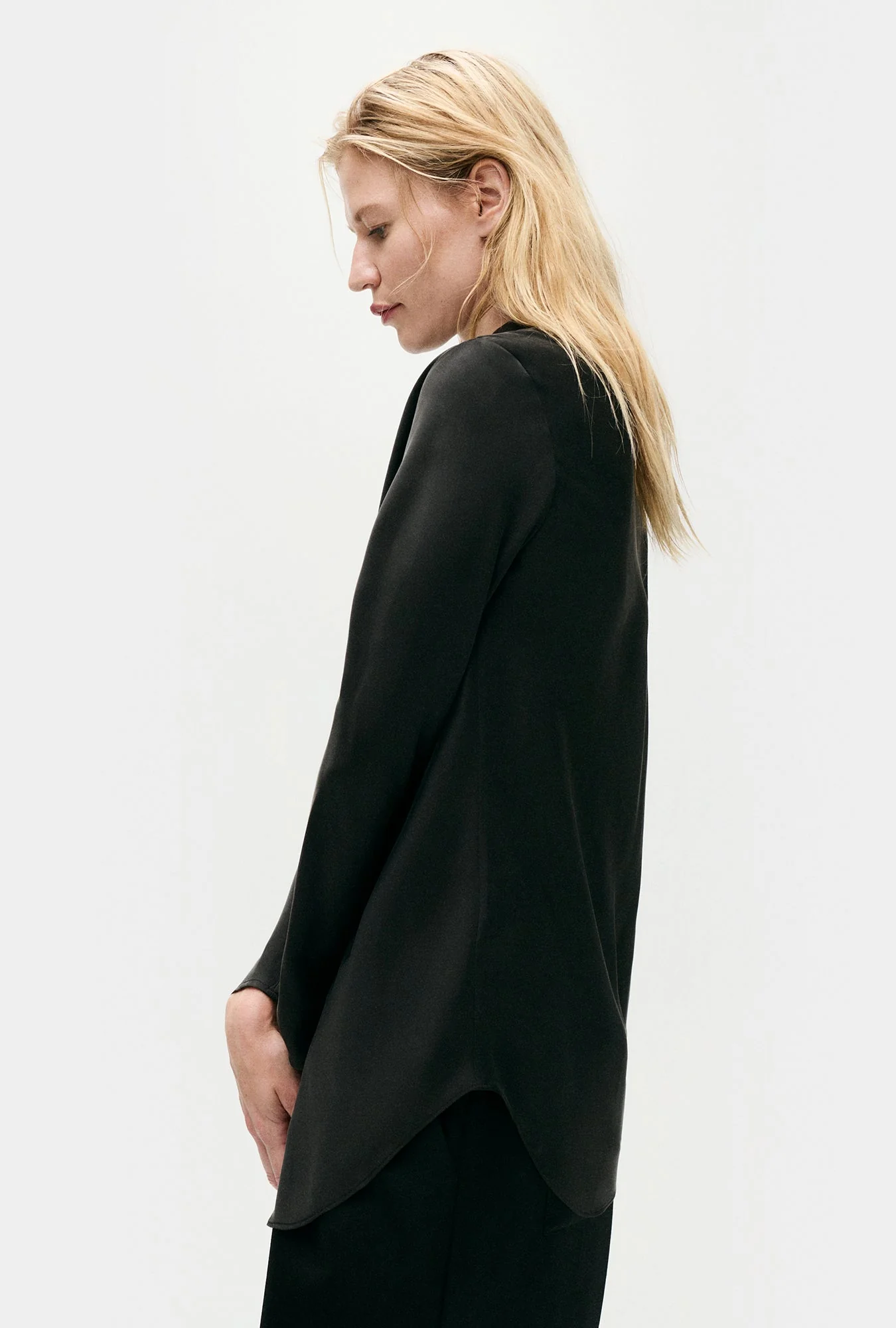 Silk Laundry BIAS CUT SHIRT - BLACK - Image 8