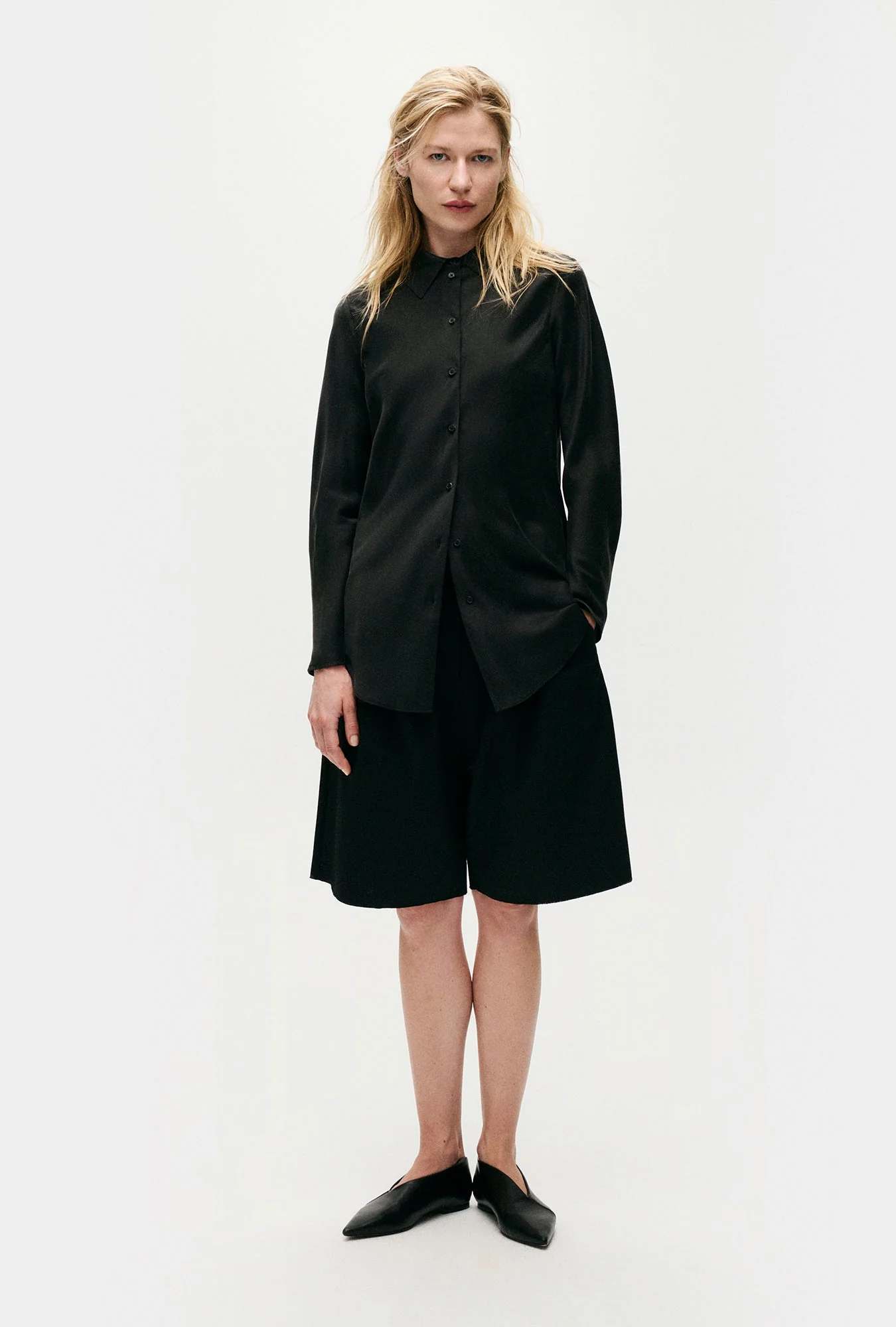 Silk Laundry BIAS CUT SHIRT - BLACK - Image 9