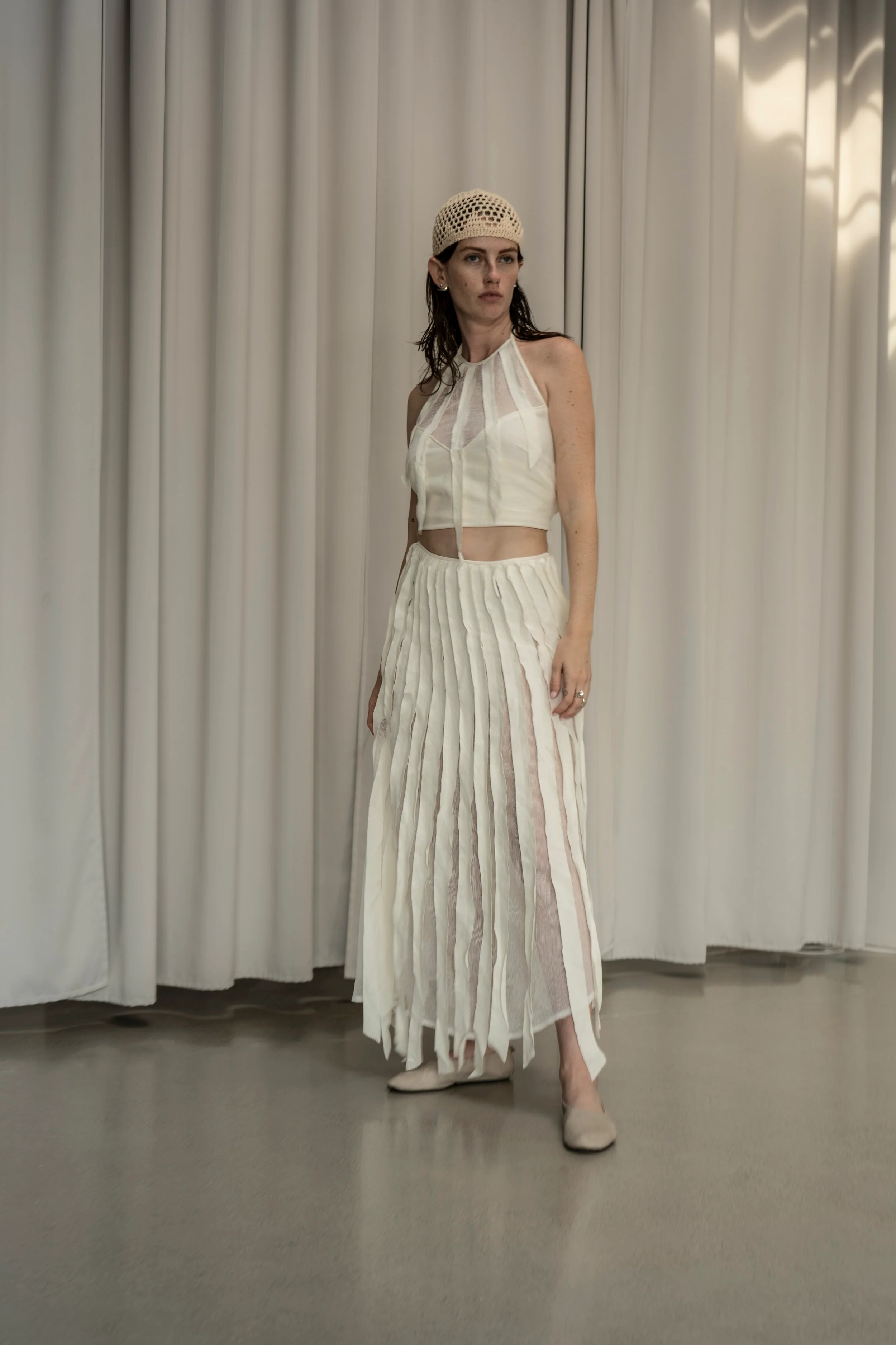 K M by L A N G E Lapsha Linen Skirt - White - Image 6