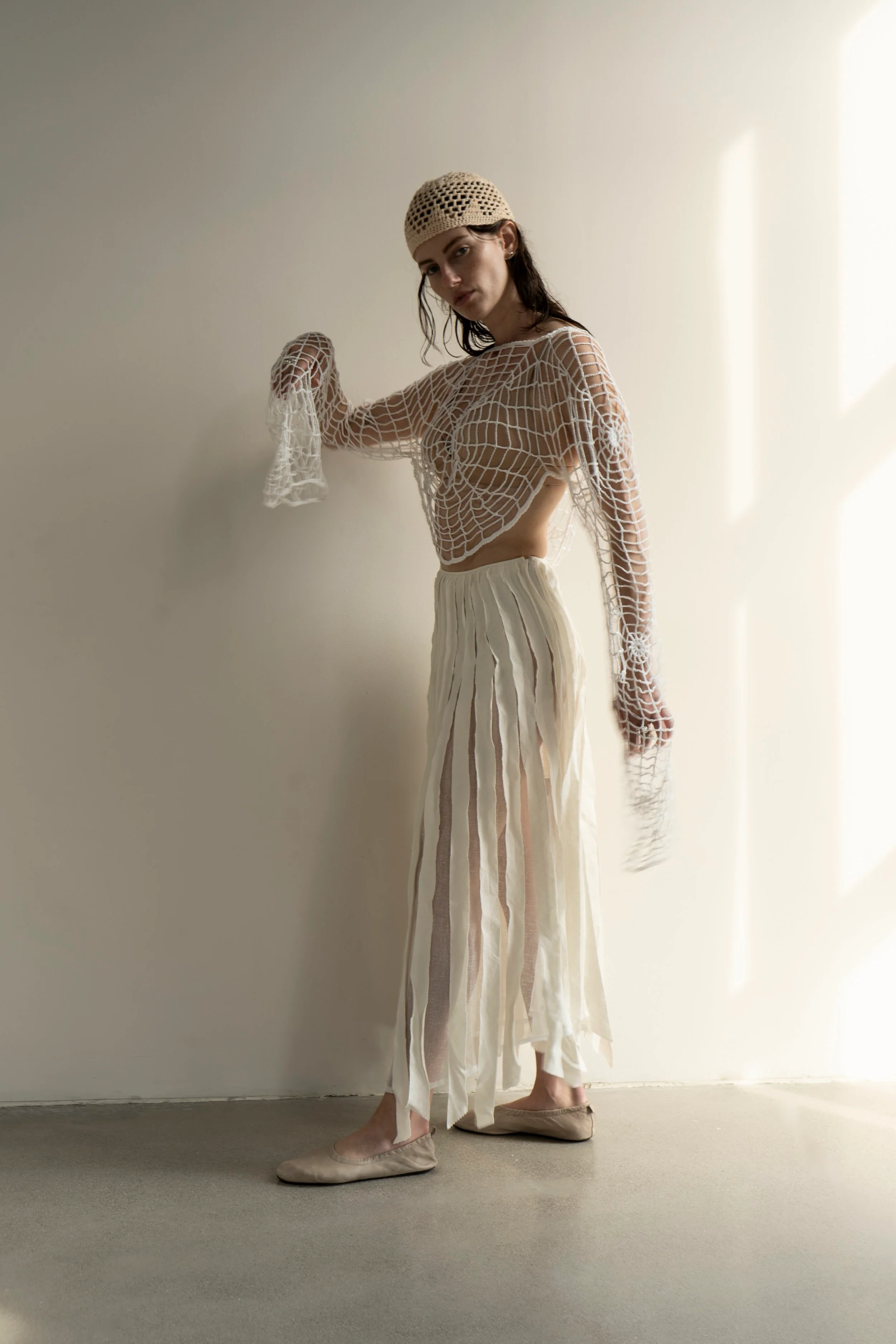 K M by L A N G E Lapsha Linen Skirt - White - Image 9