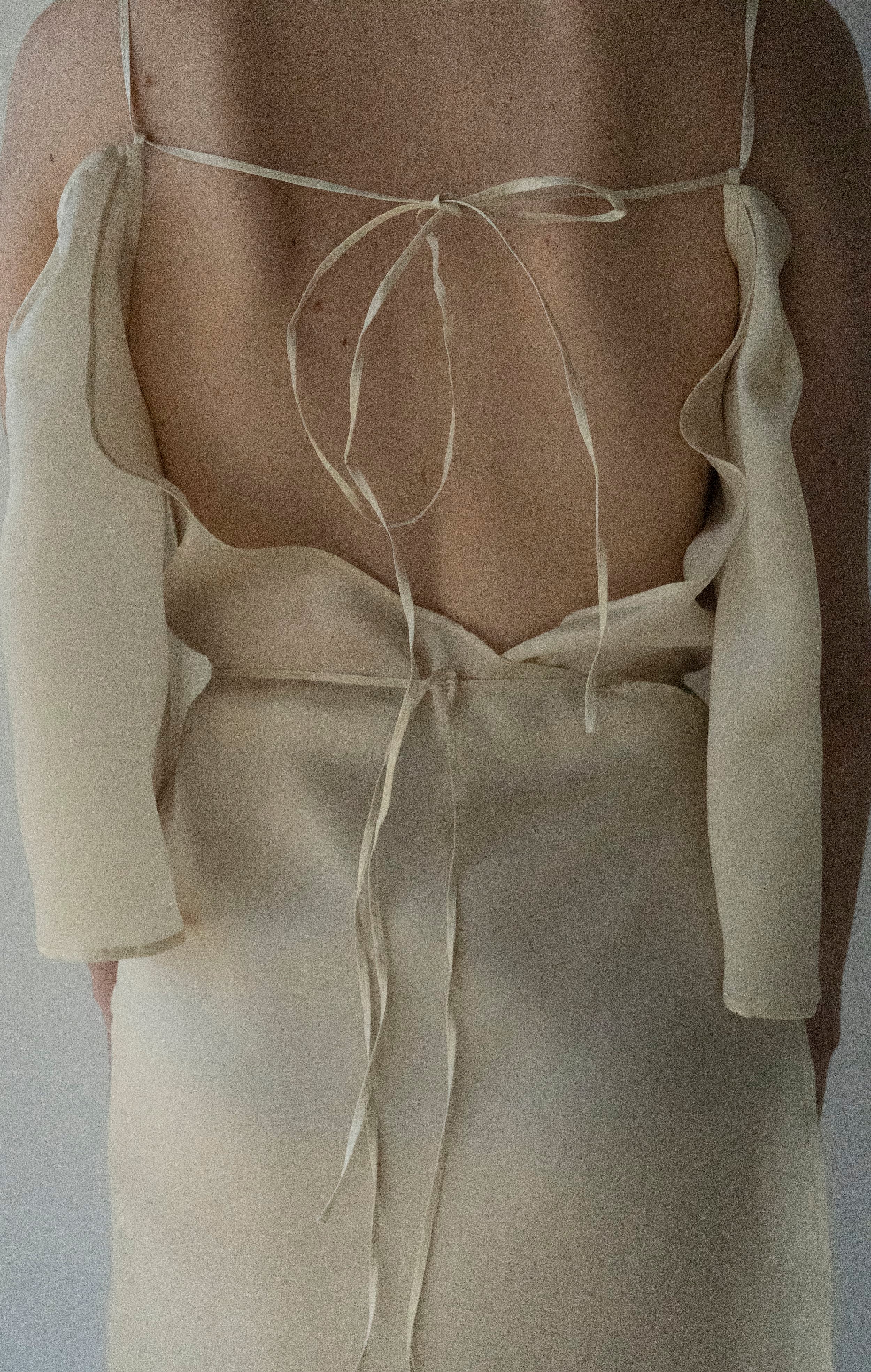 K M by L A N G E FESTIVALNYI NUDE ORGANZA DRESS - CREAM - Image 6