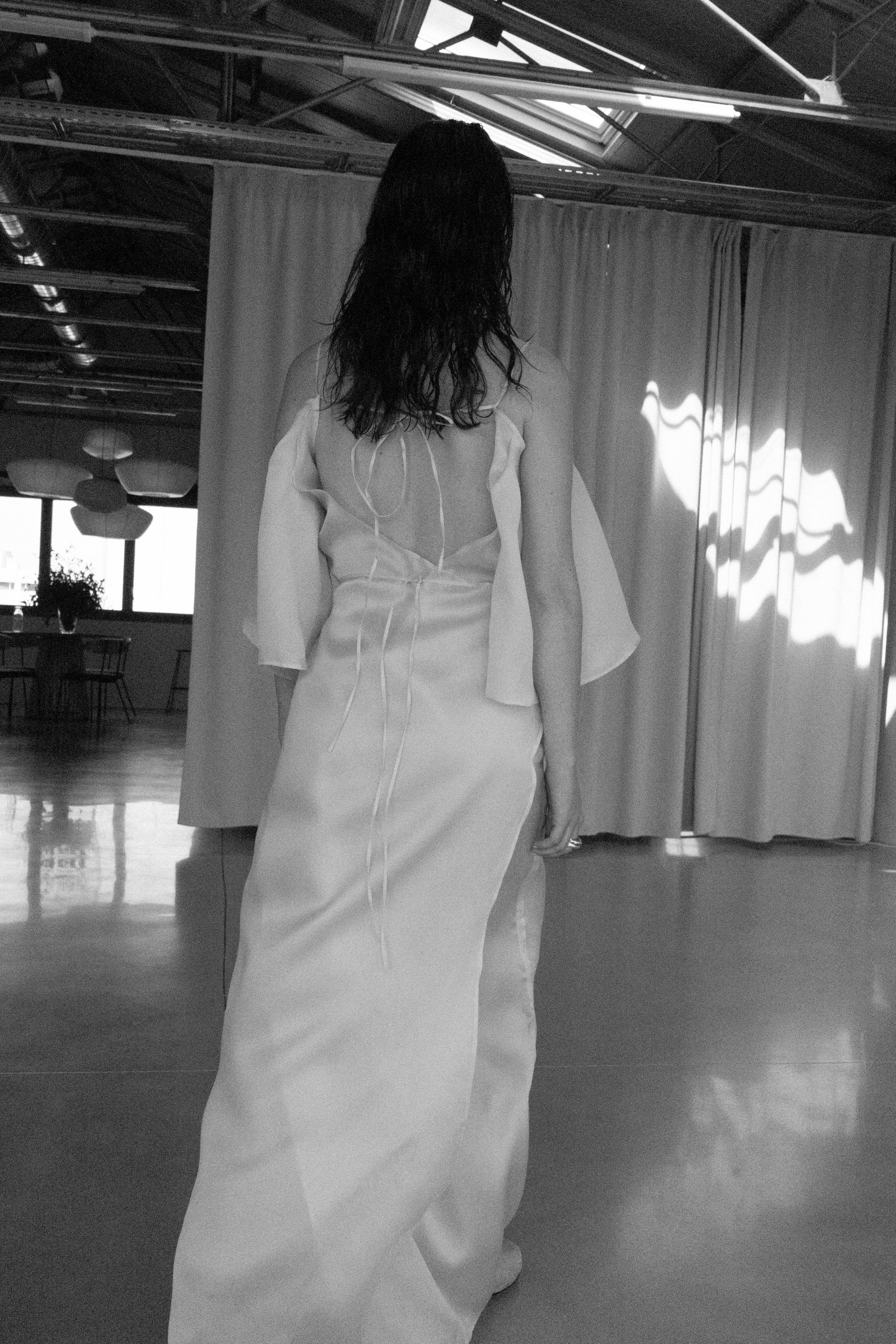 K M by L A N G E FESTIVALNYI NUDE ORGANZA DRESS - CREAM - Image 8