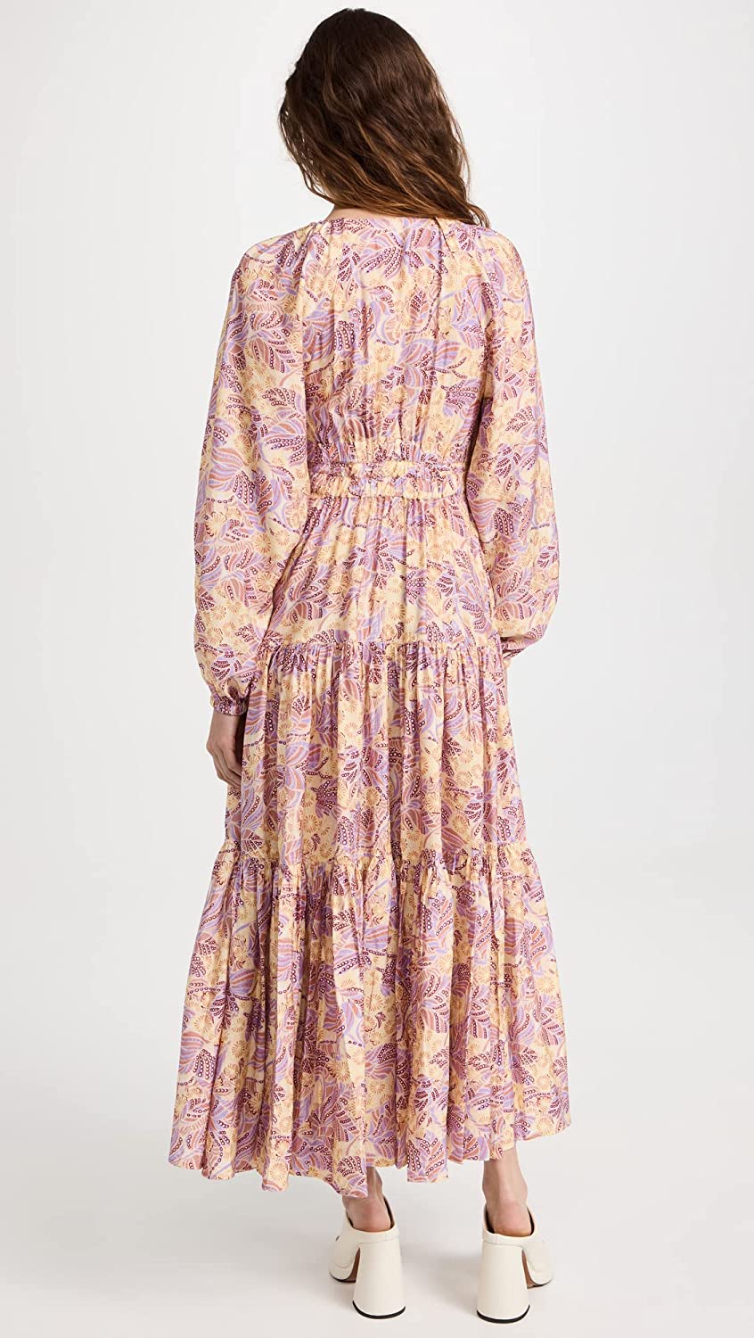 A.L.C. Womens Iman Floral Maxi Dress - Canary/Iris Multi - Image 2