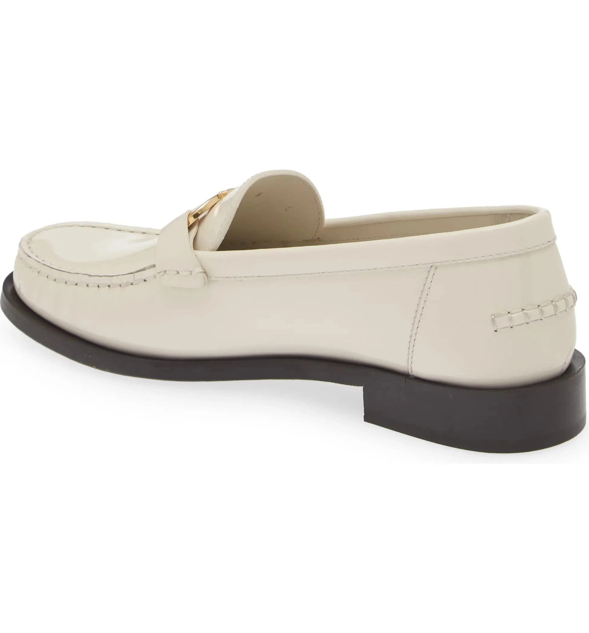 Salvatore Ferragamo Womens Maryan Bit Patent Leather Loafer - Mascarpone - Image 3