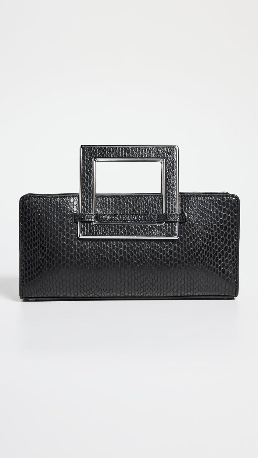 Staud Shirley Metal Handle Clutch - Black - Image 2