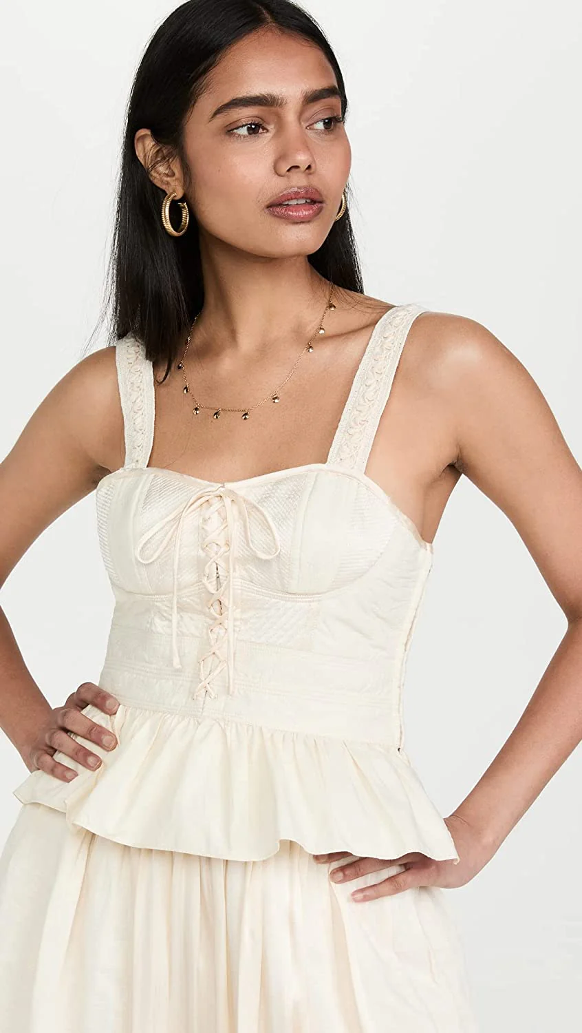 Ulla Johnson Orla Sleeveless Corset Top - Beige - Image 2