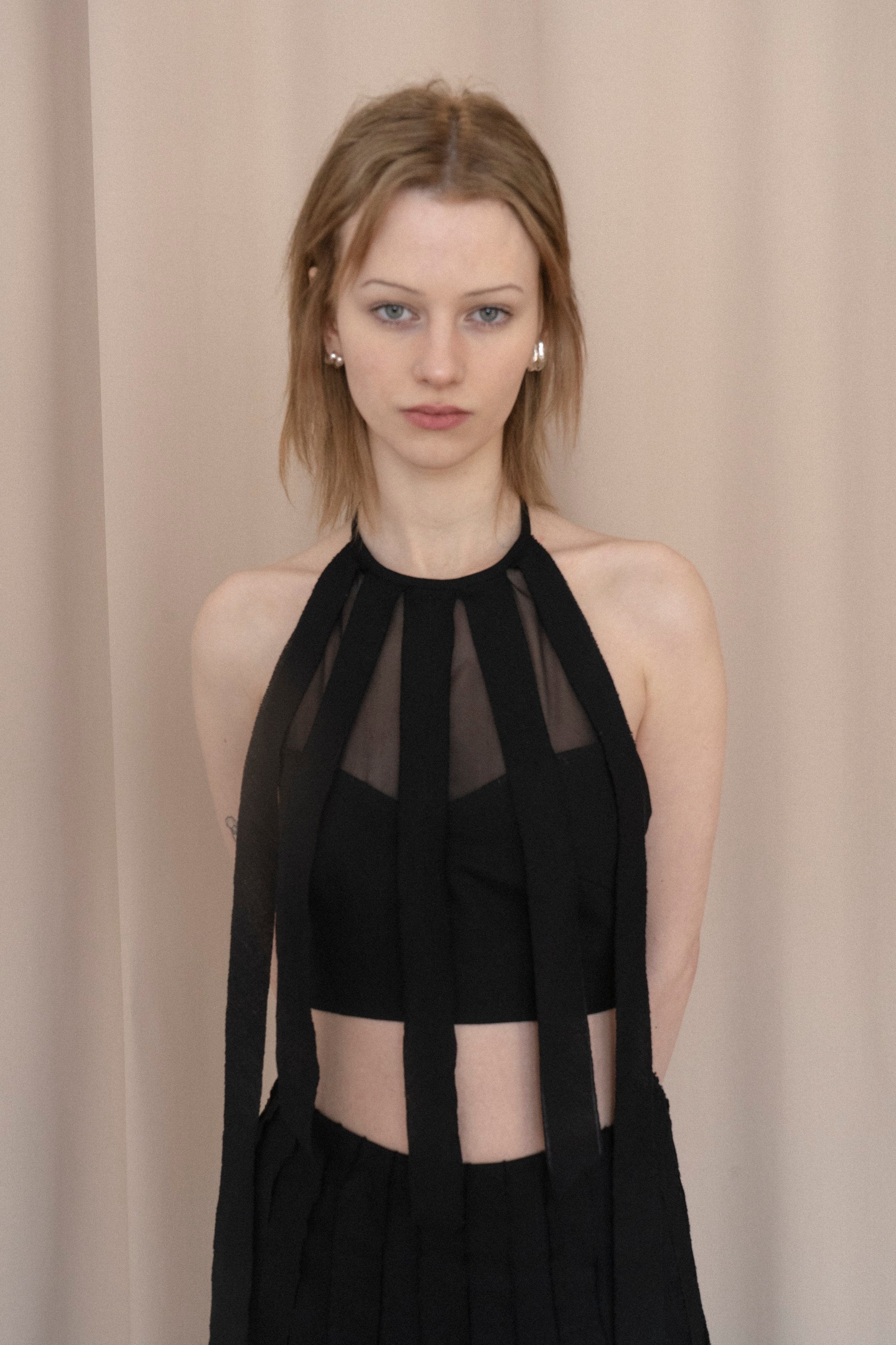 K M by L A N G E Lapsha Linen Top - Black - Image 3