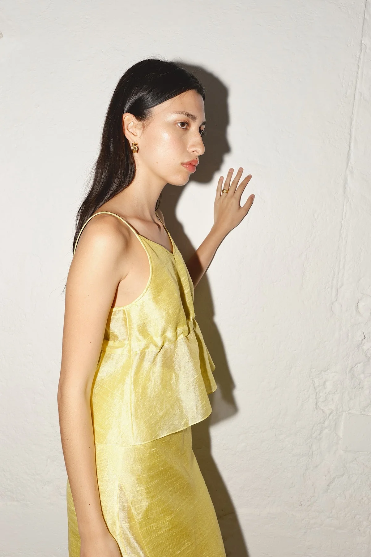 Datura Dupion Scrunchie Top - Lemon Butter - Image 3