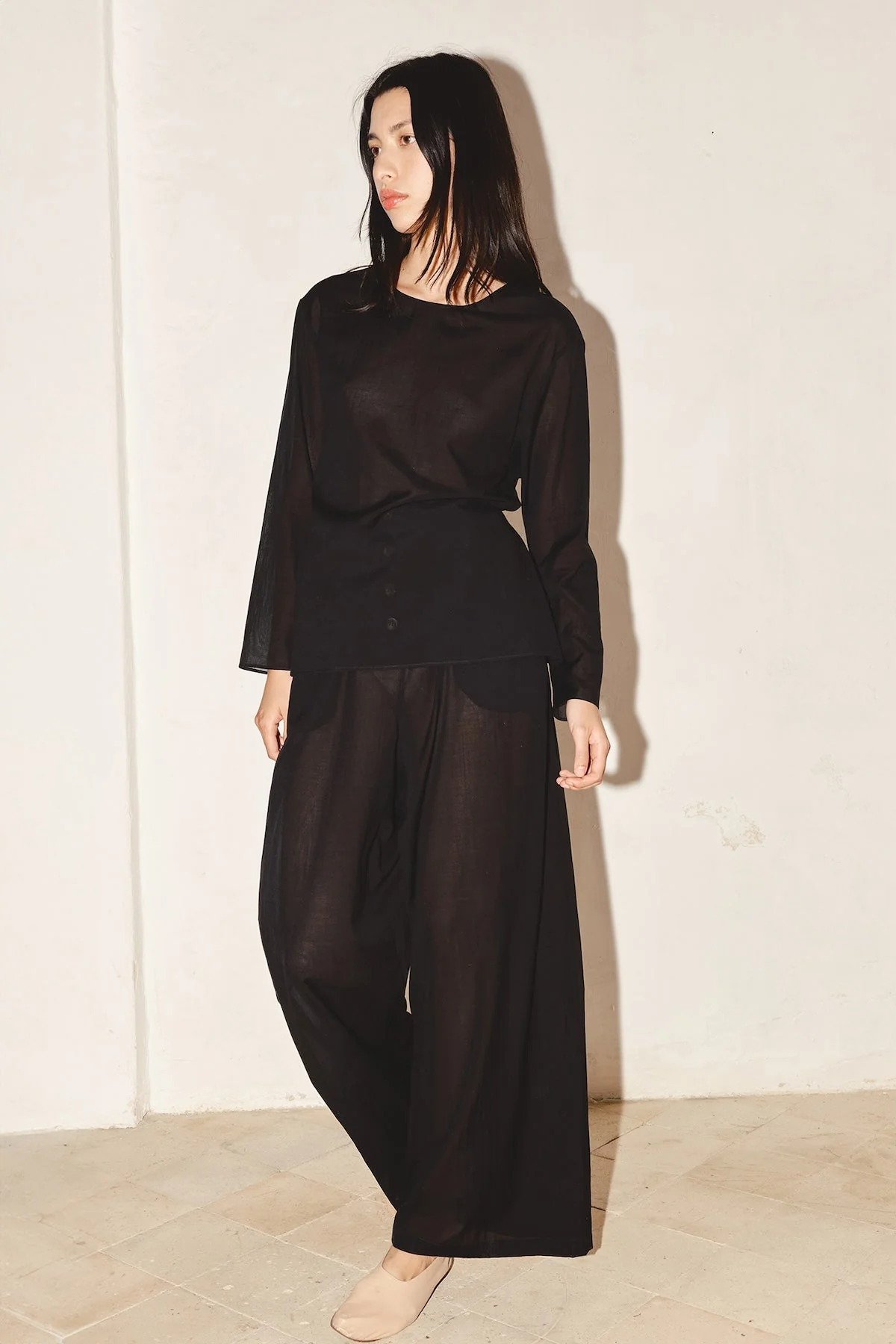 Datura Tae Batiste Cotton Pants - Black - Image 3