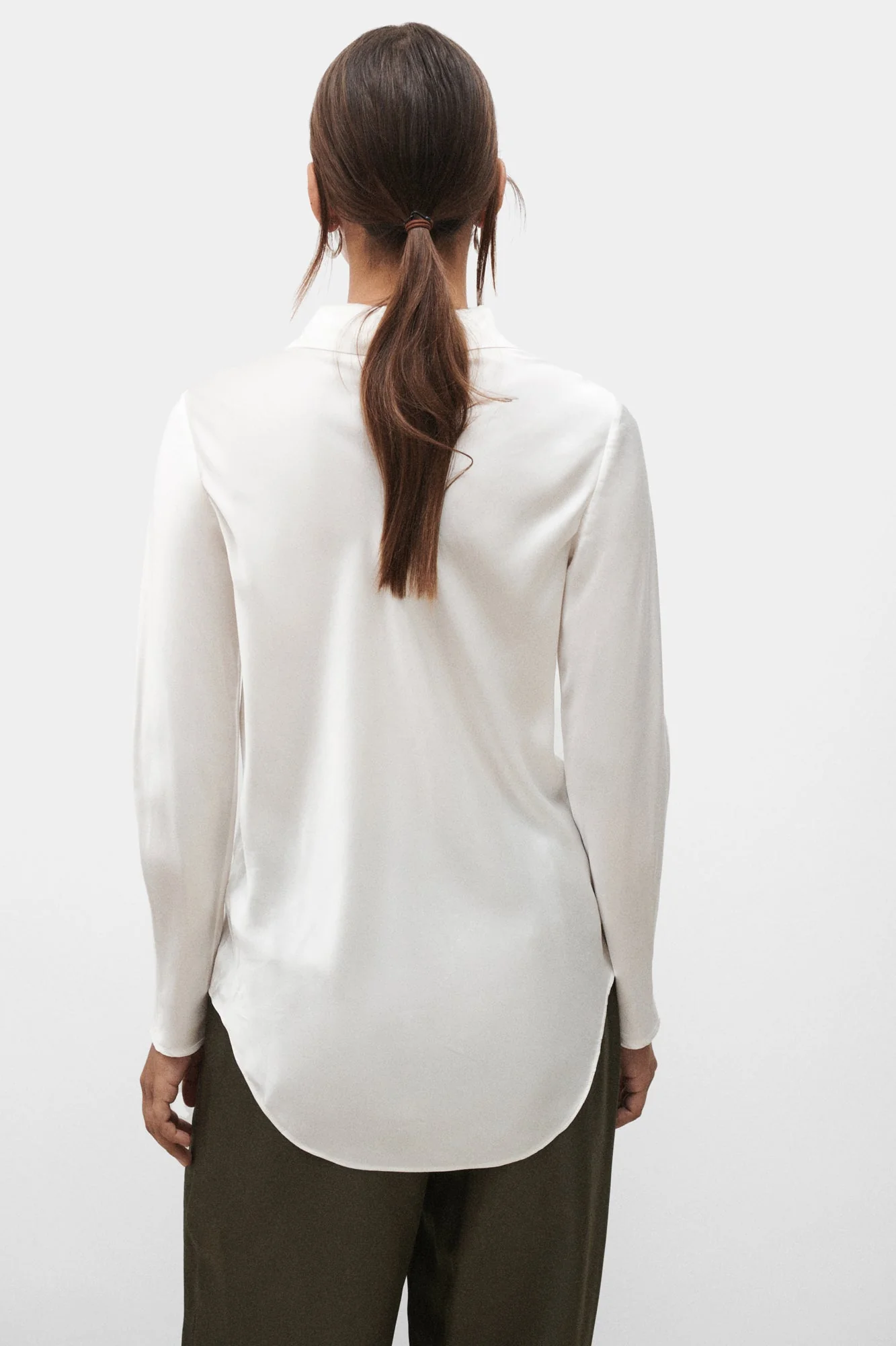 Silk Laundry BIAS CUT SHIRT - WHITE - Image 4