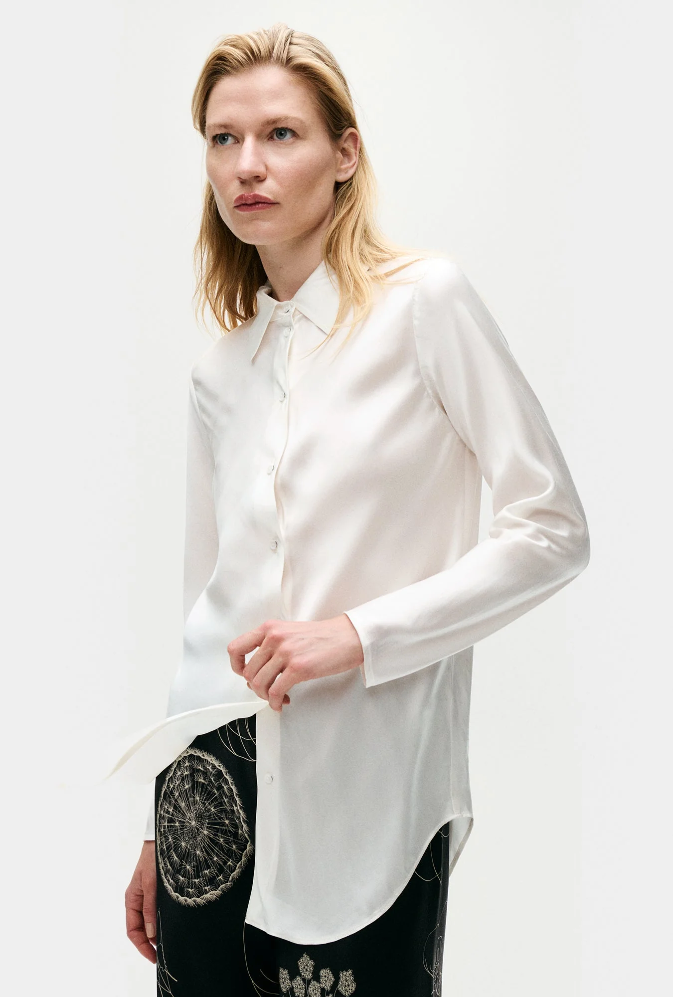 Silk Laundry BIAS CUT SHIRT - WHITE - Image 5